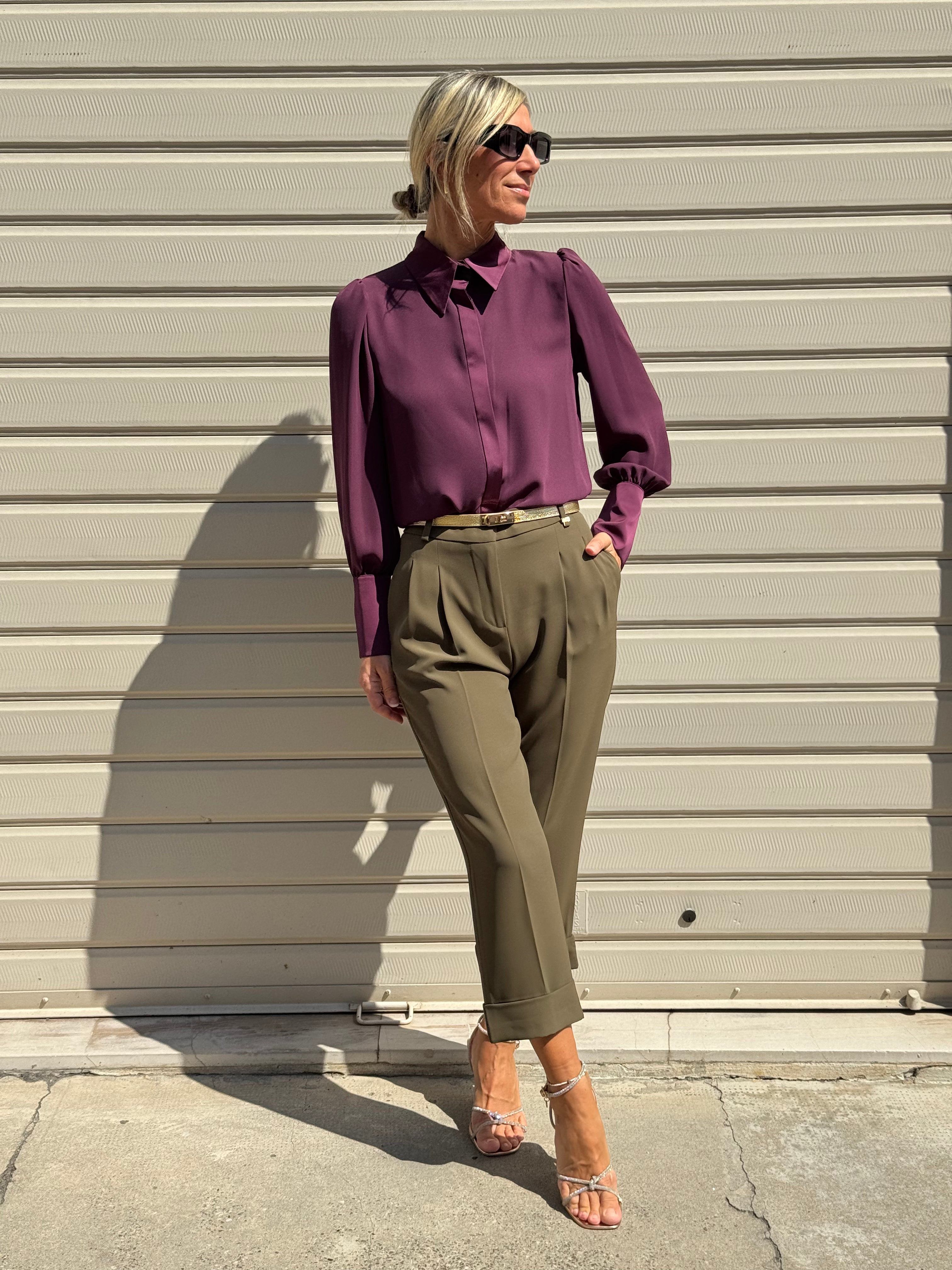 Pantalone cropped risvolto artigli