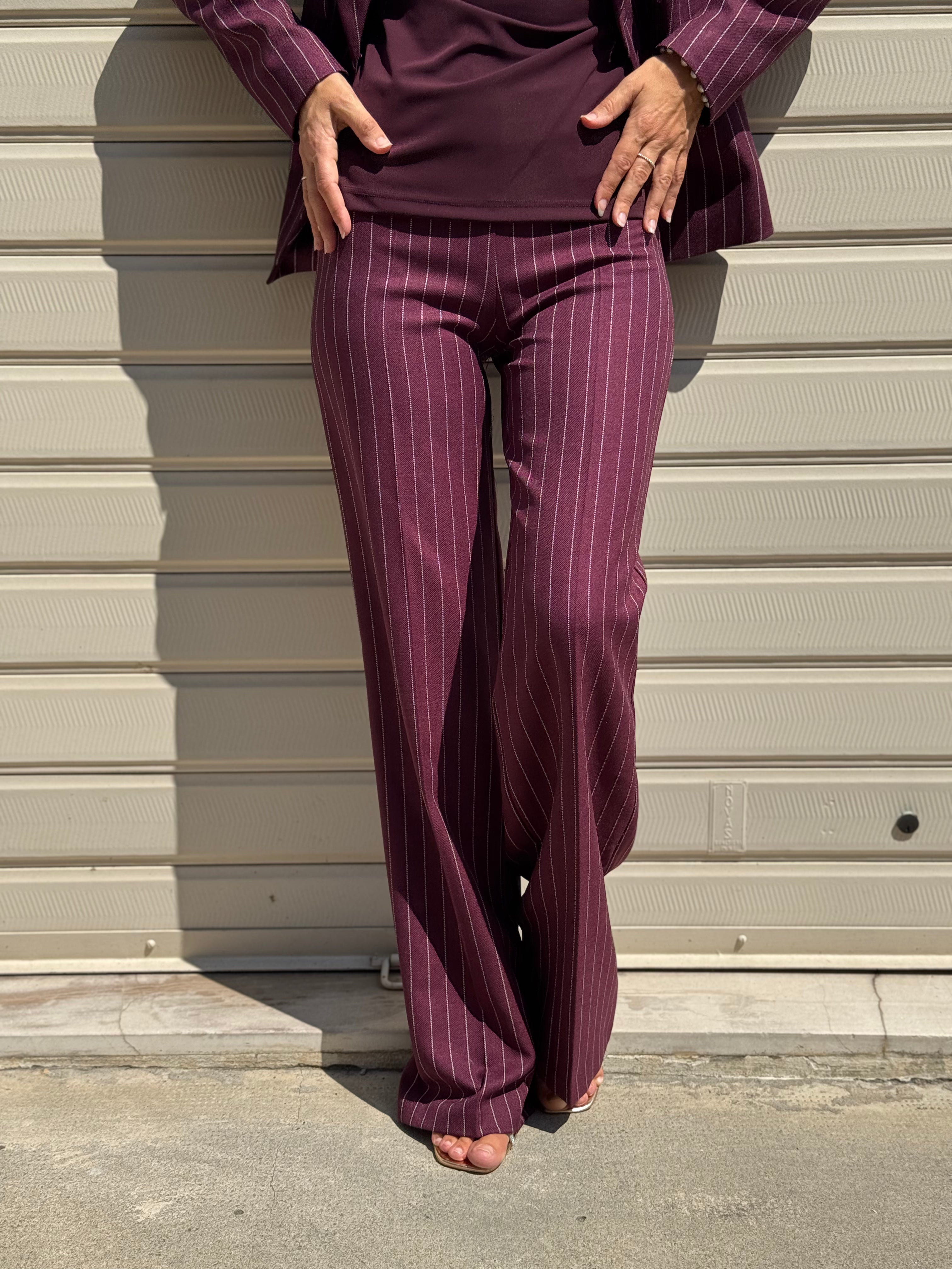Pantalone palazzo gessato artigli
