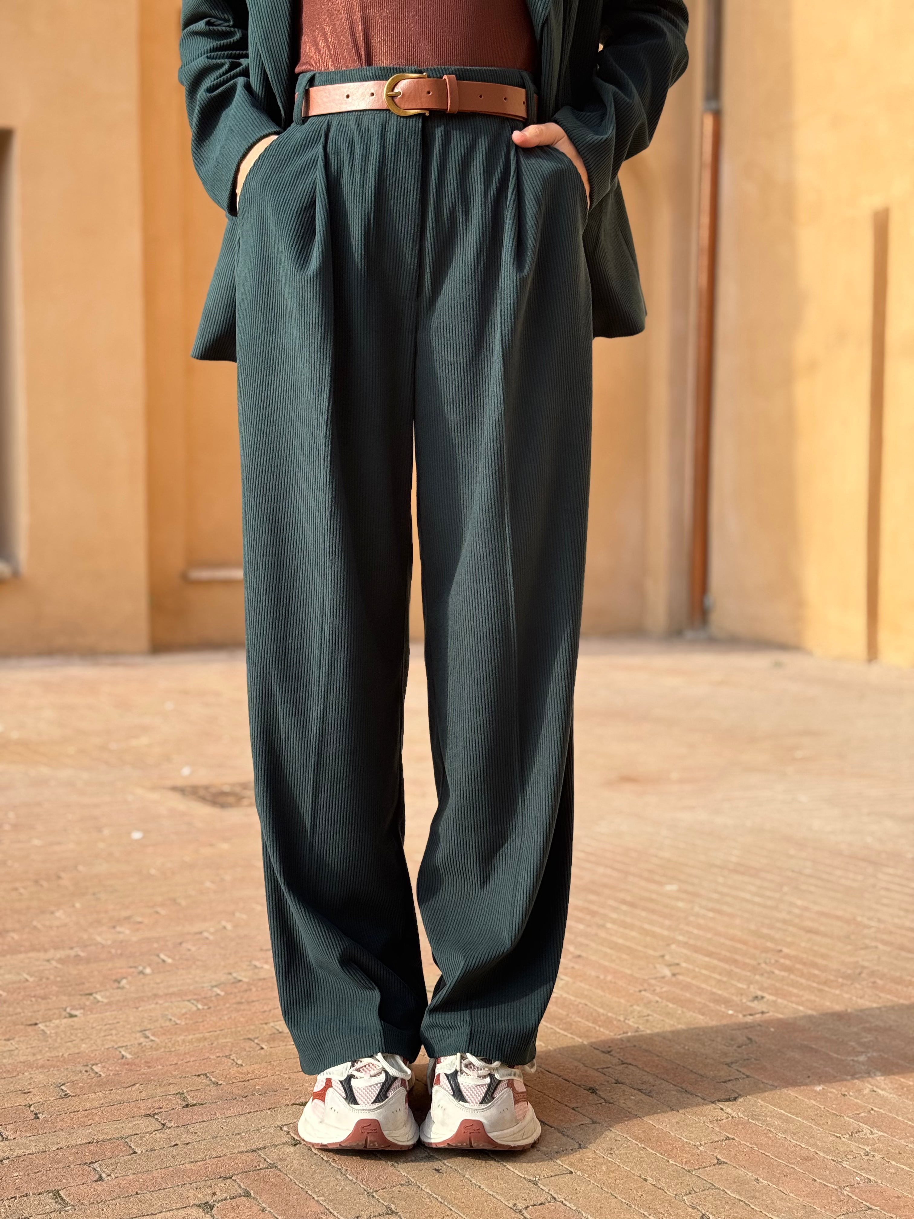Pantalone palazzo velluto coste