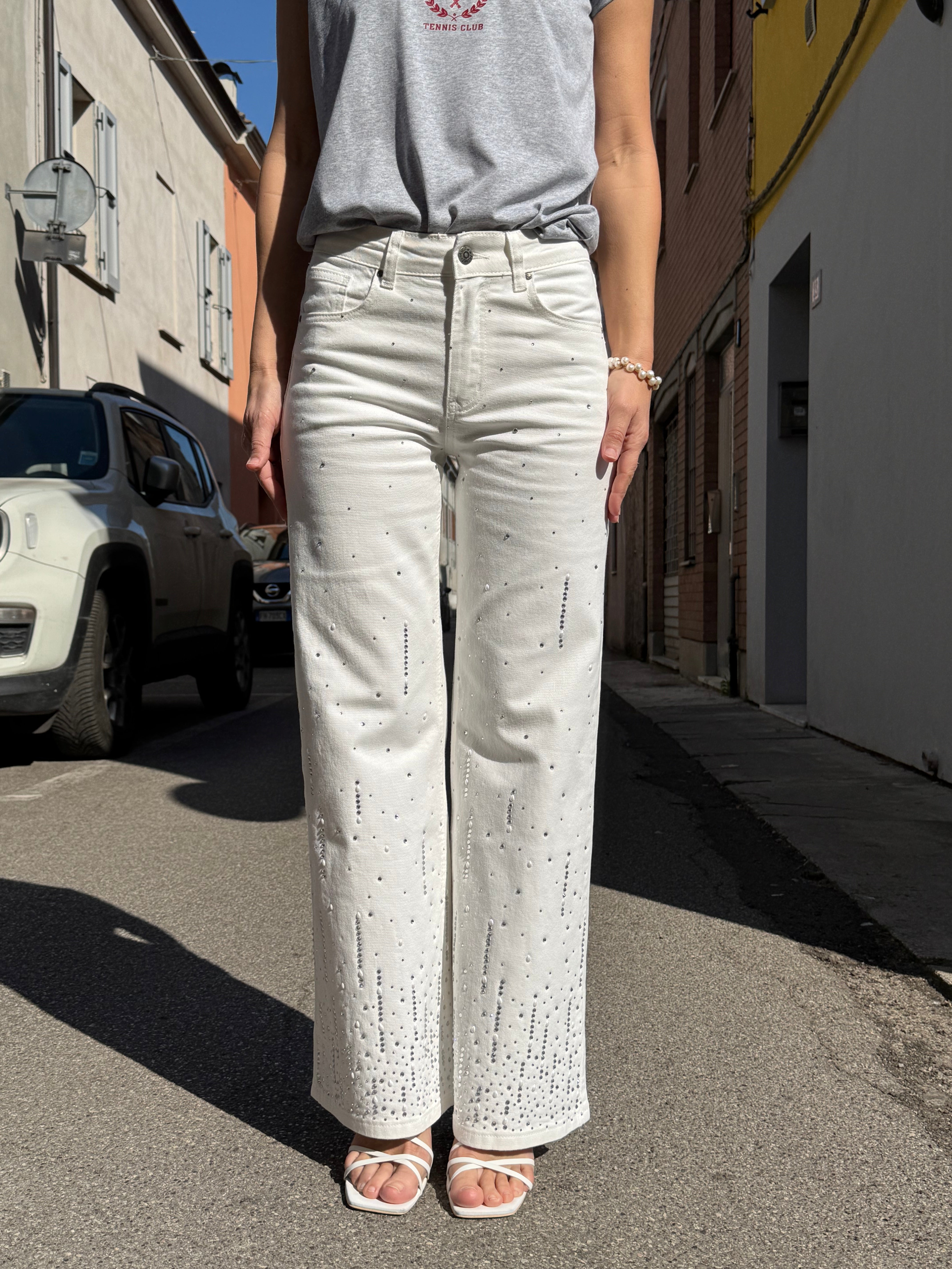 Jeans strass e perle mimì