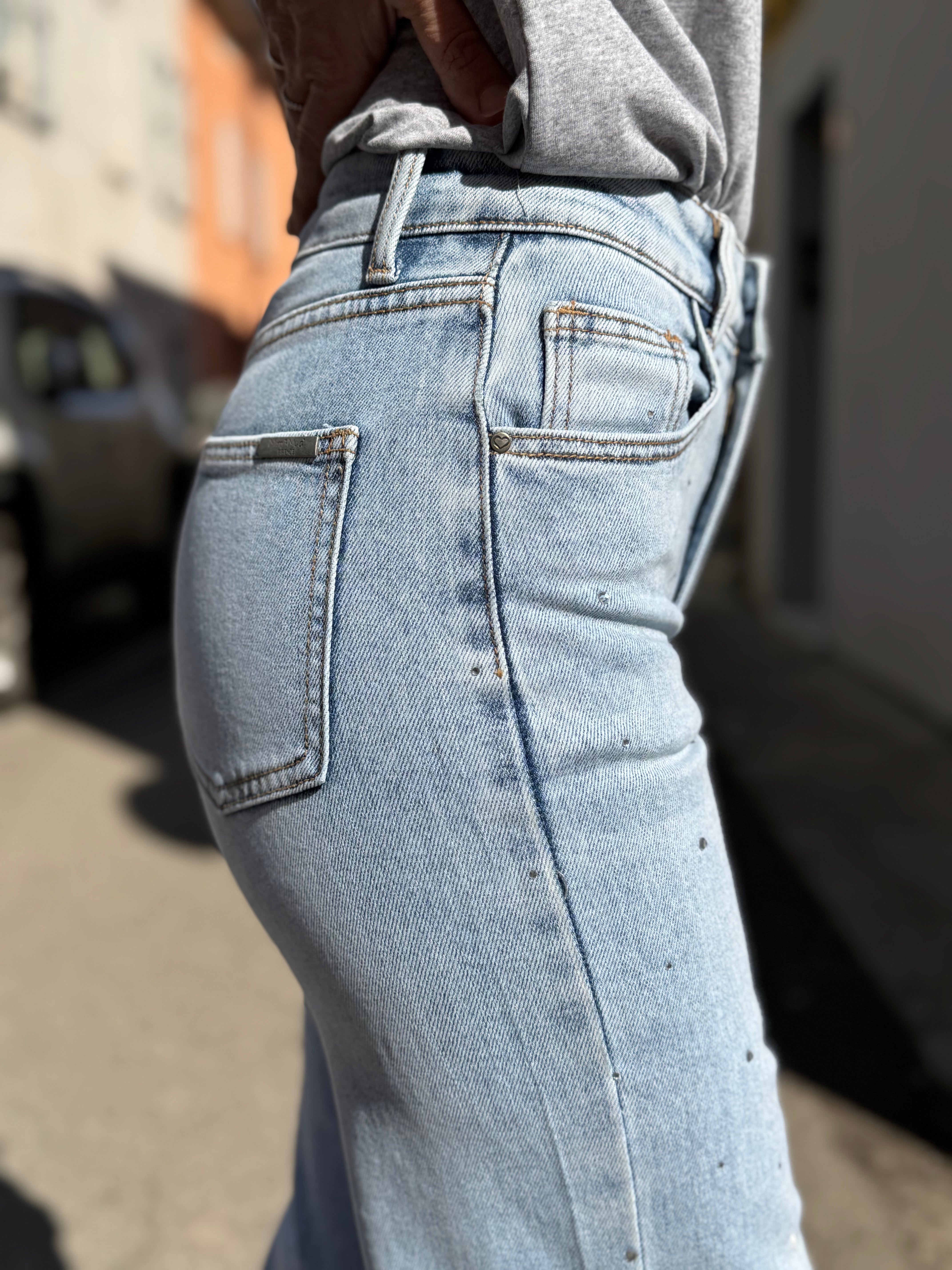 Jeans strass e perle mimì