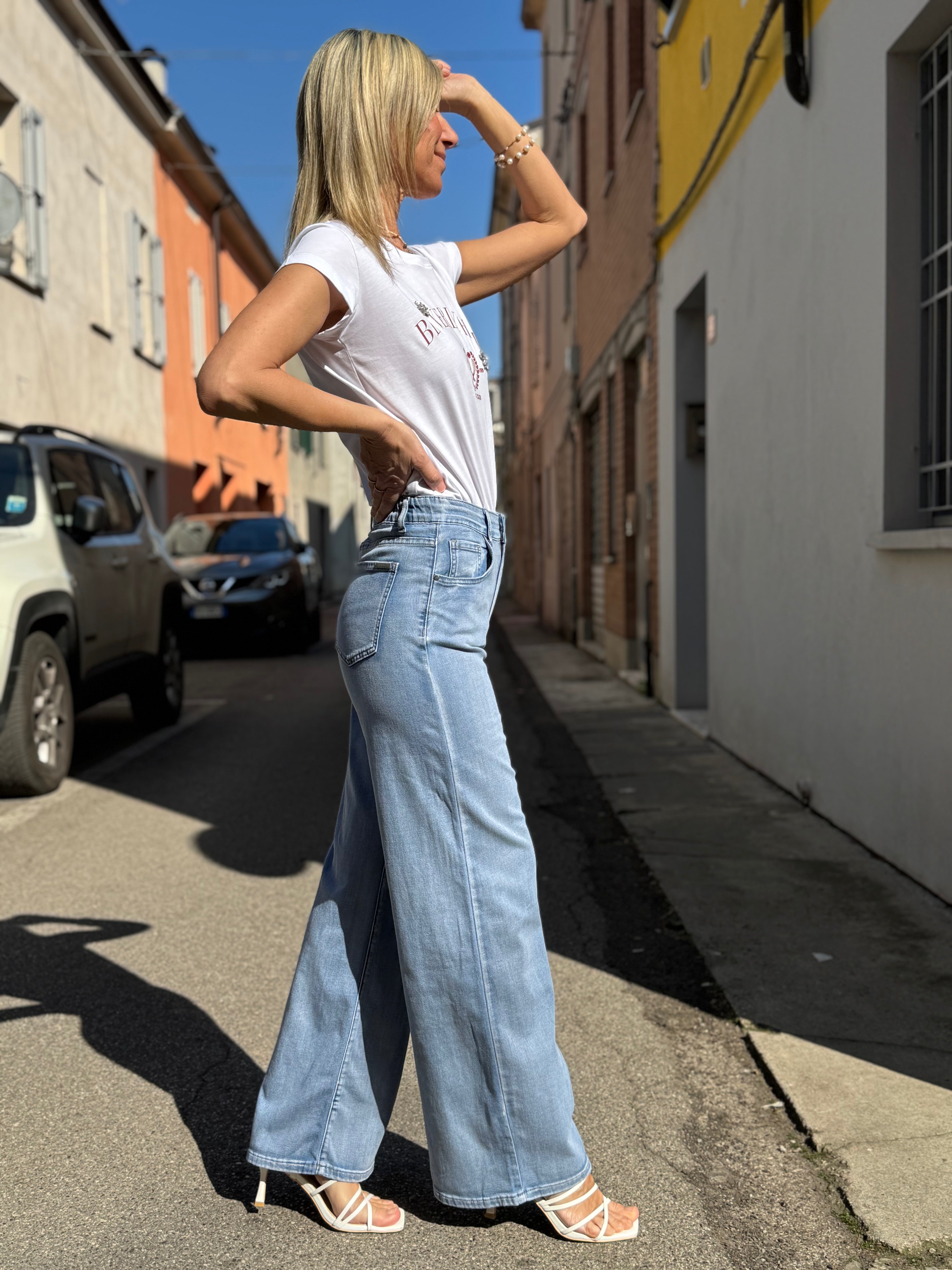 Jeans palazzo morbido mimì