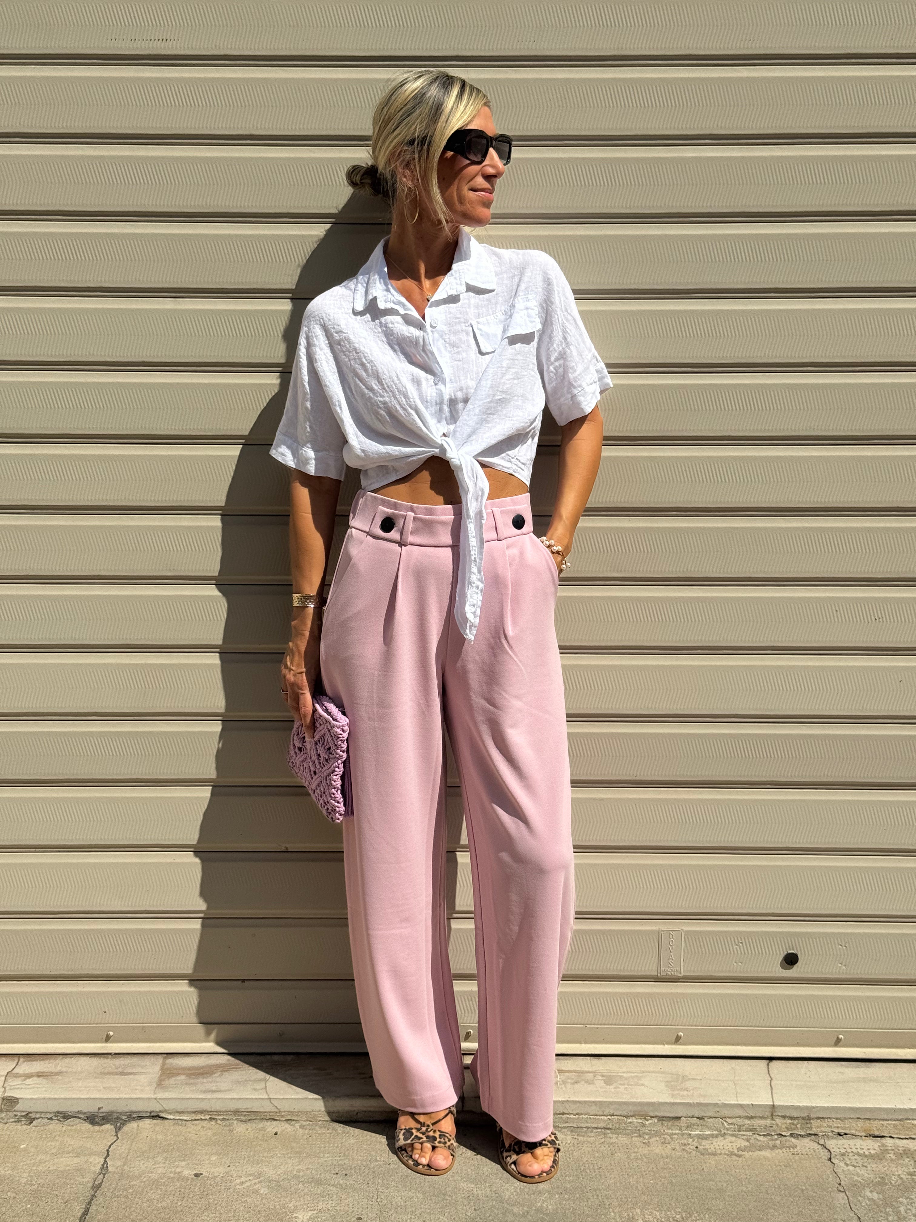 Pantalone fascetta bottoni jdy