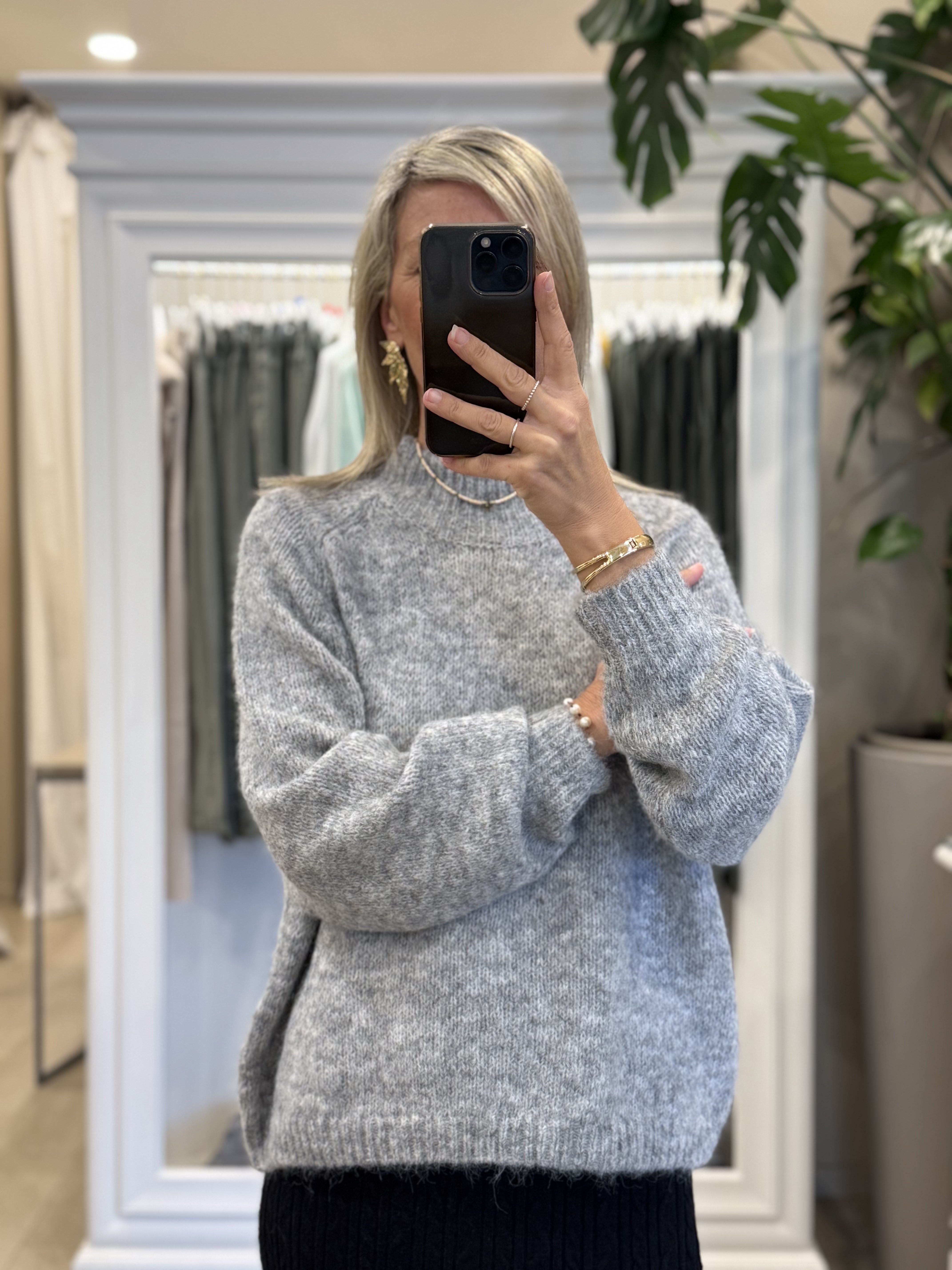 Maglia Lupetto Grigio Melange