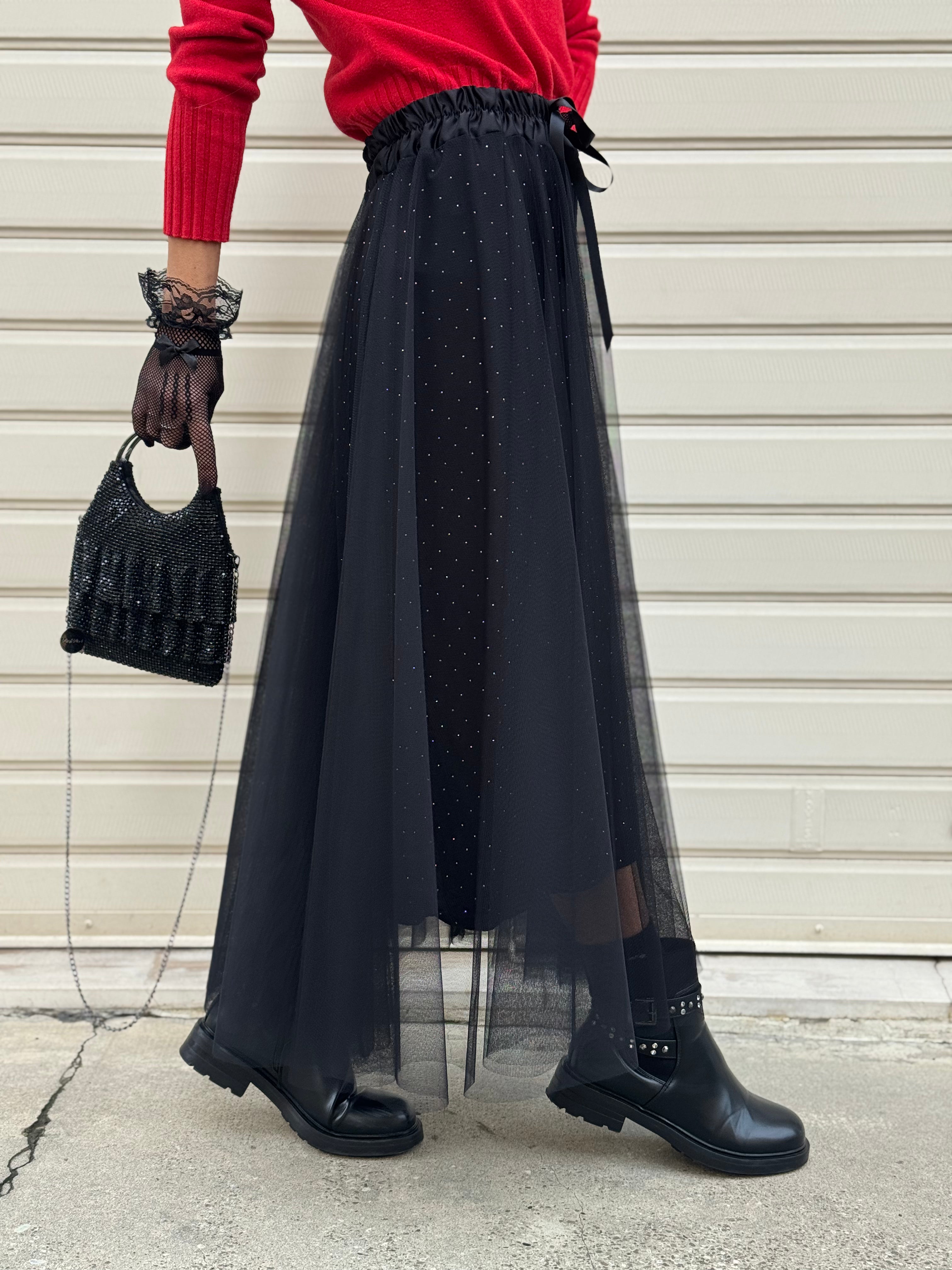 Gonna tulle e strass