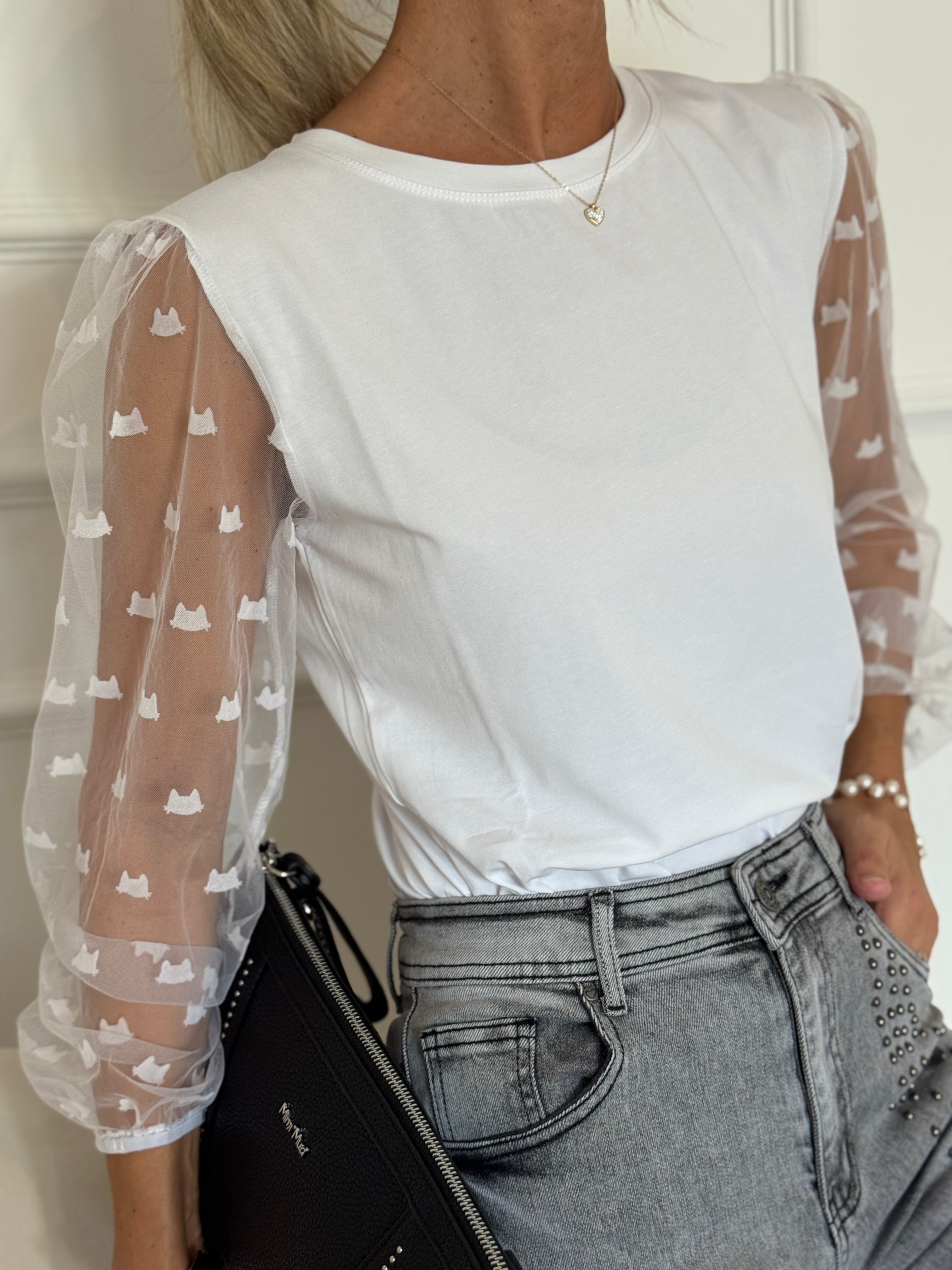 Tshirt manica tulle mimì