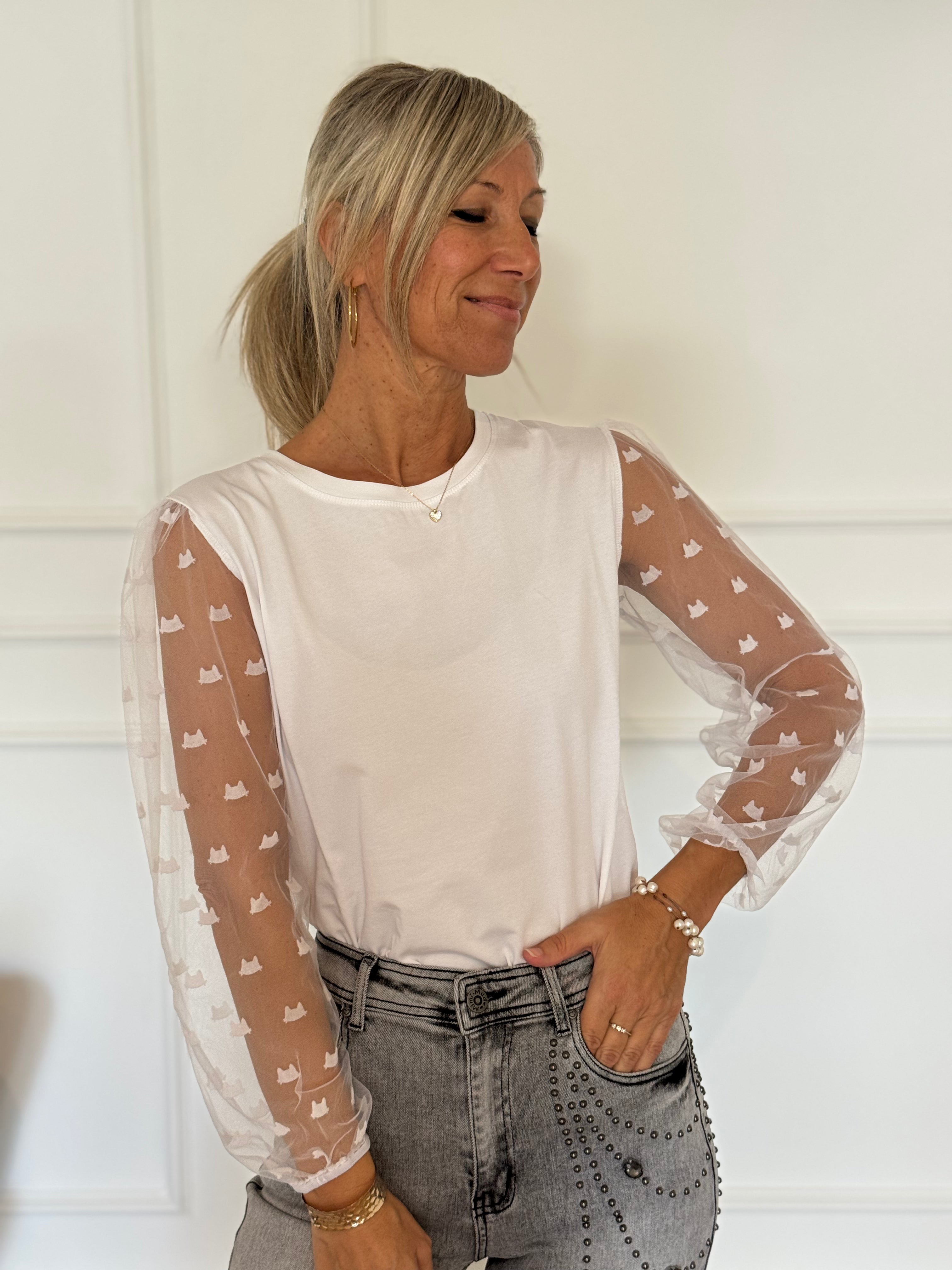 Tshirt manica tulle mimì