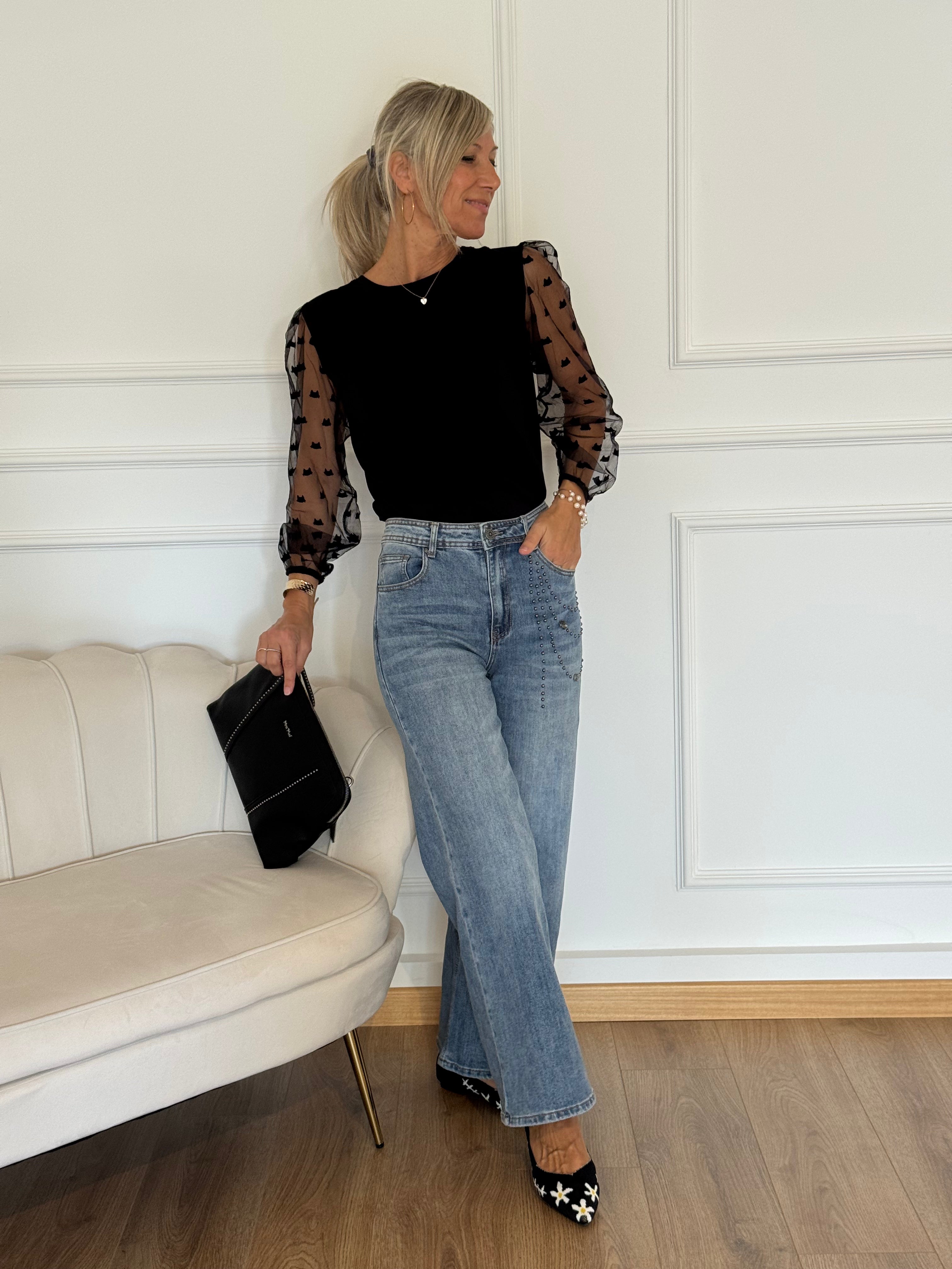 Tshirt manica tulle mimì