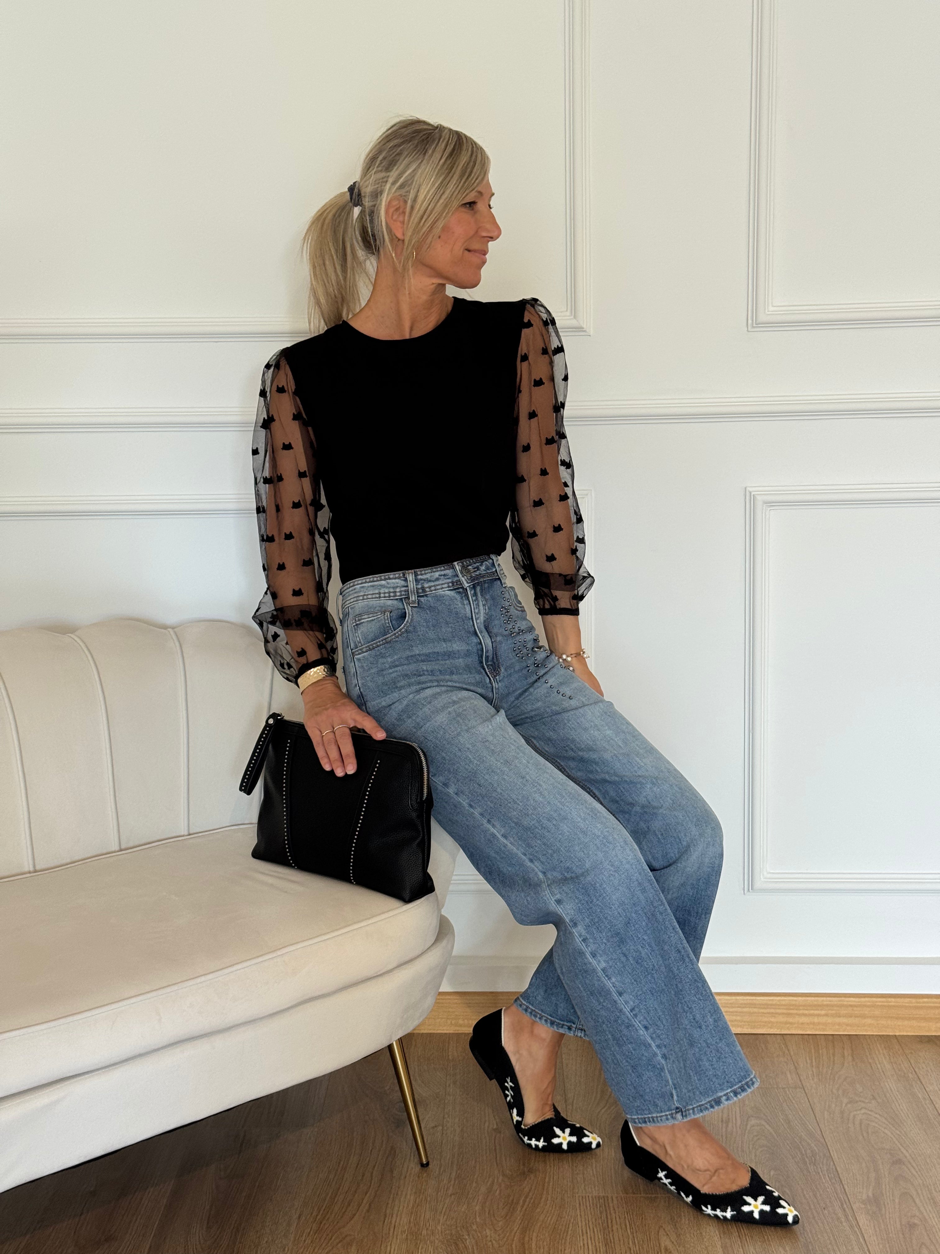 Tshirt manica tulle mimì