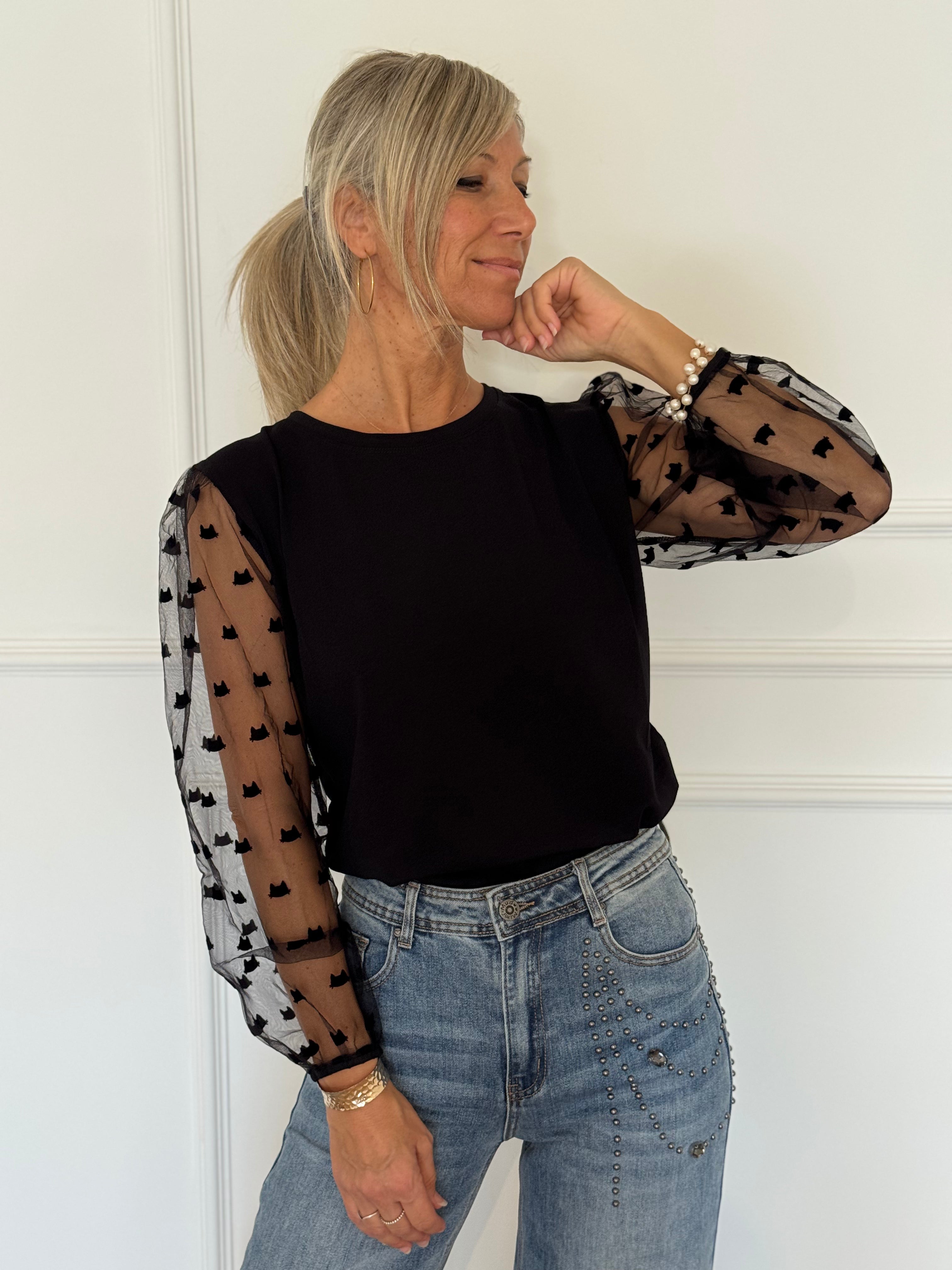 Tshirt manica tulle mimì