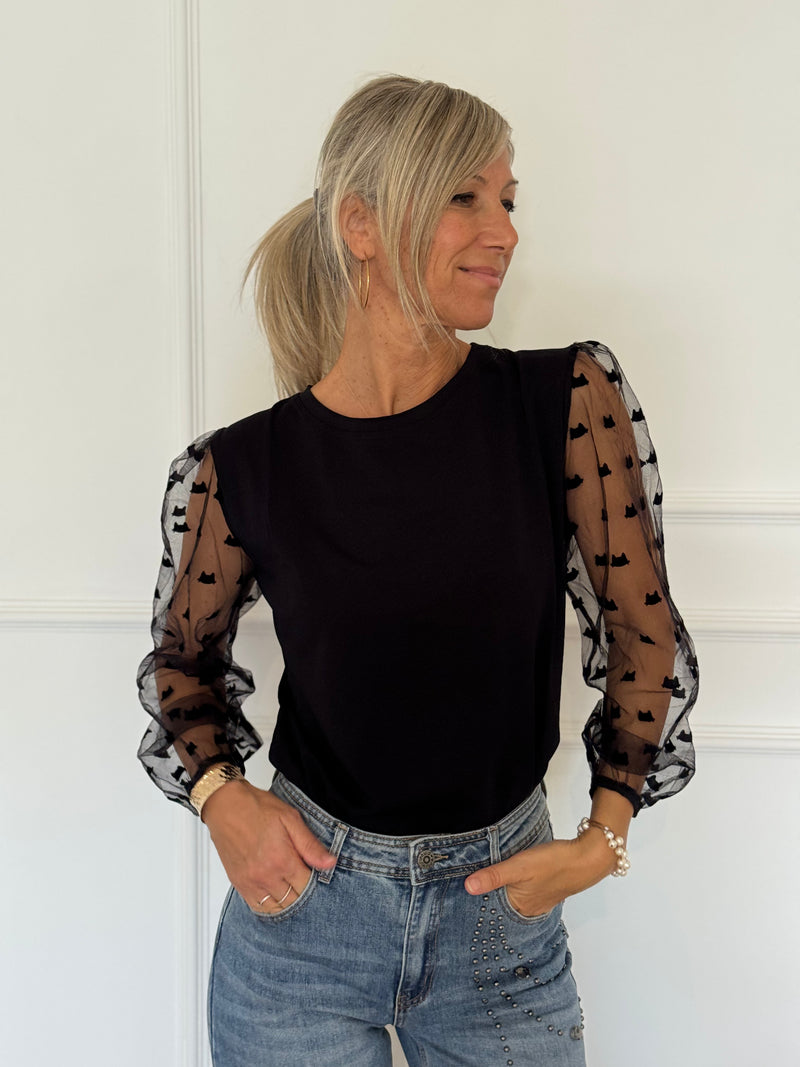 Tshirt manica tulle mimì