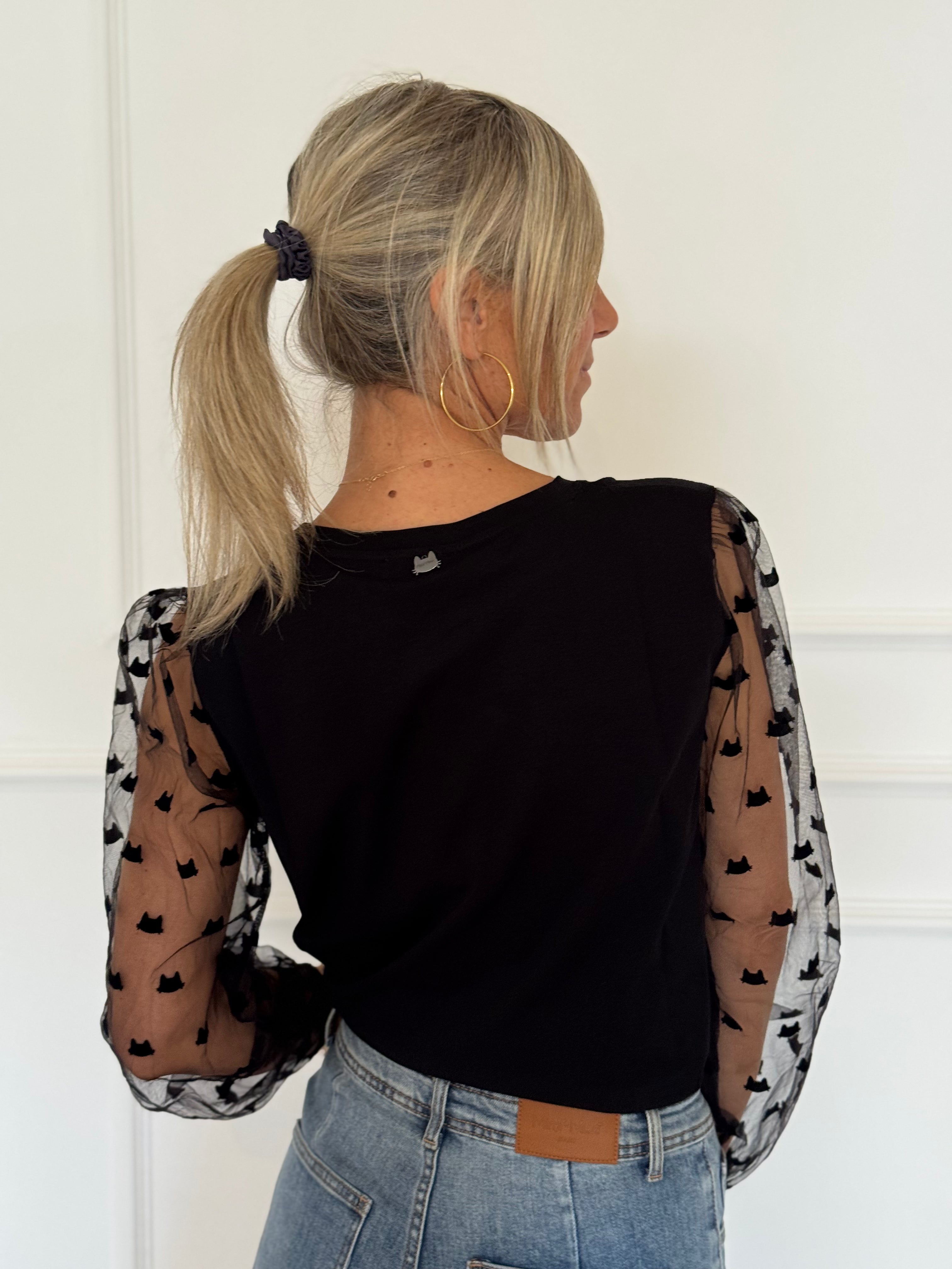 Tshirt manica tulle mimì