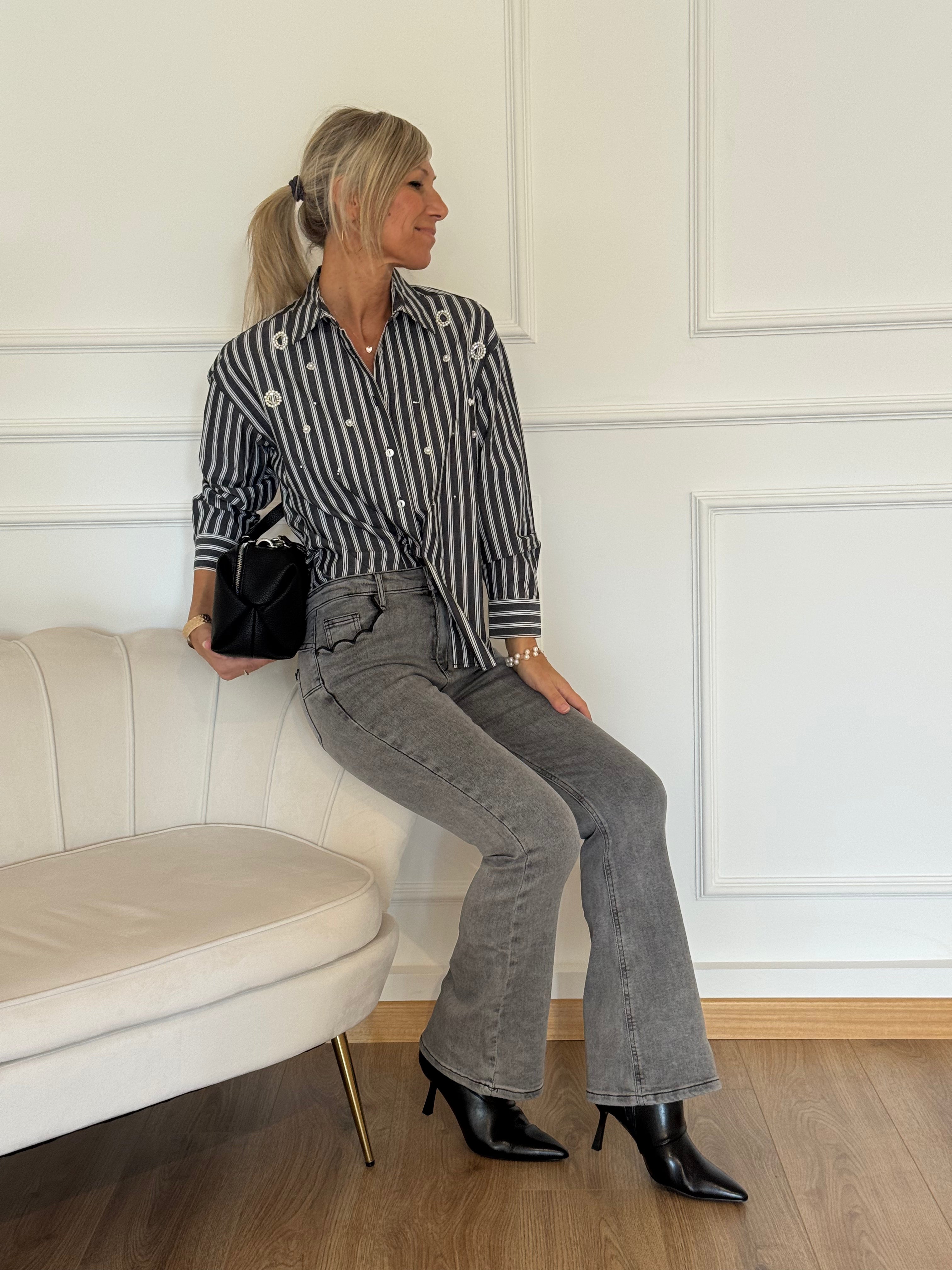 Camicia righe perle mimì