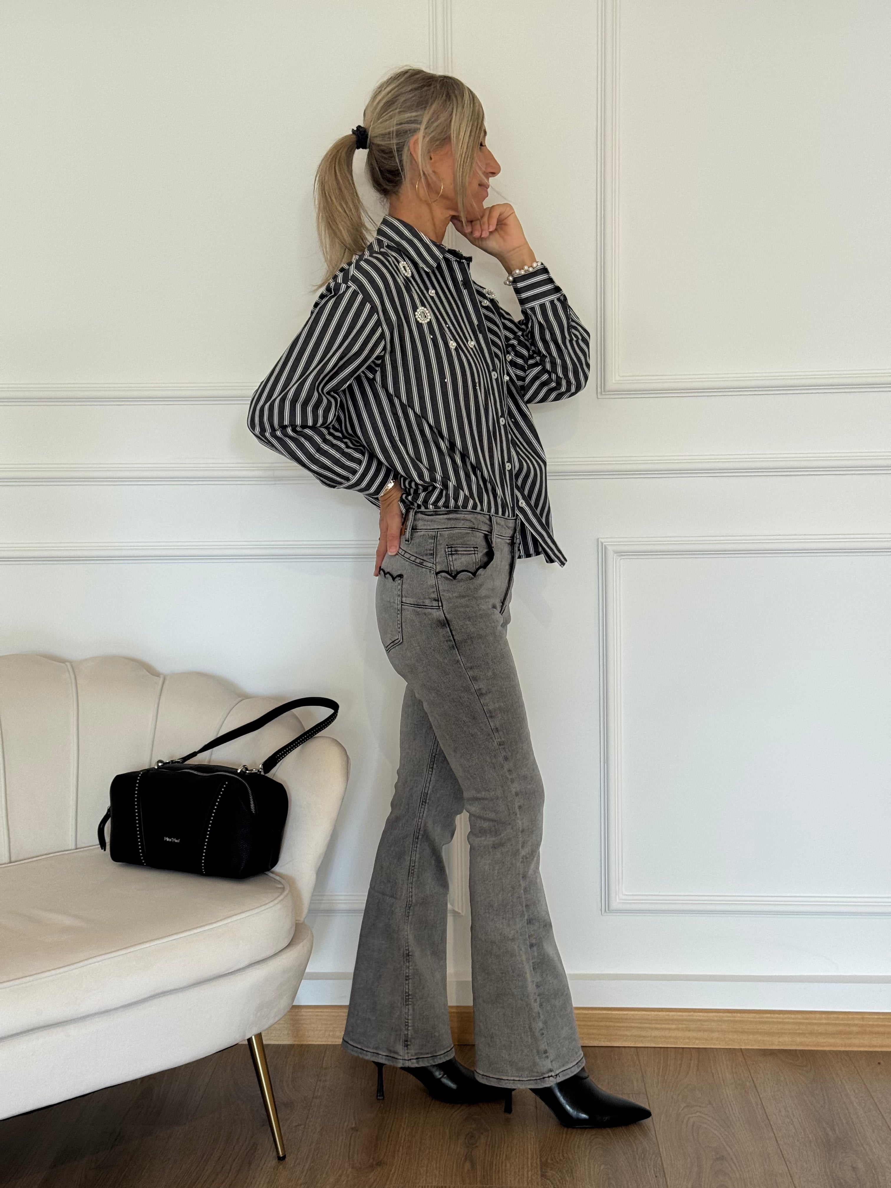Camicia righe perle mimì