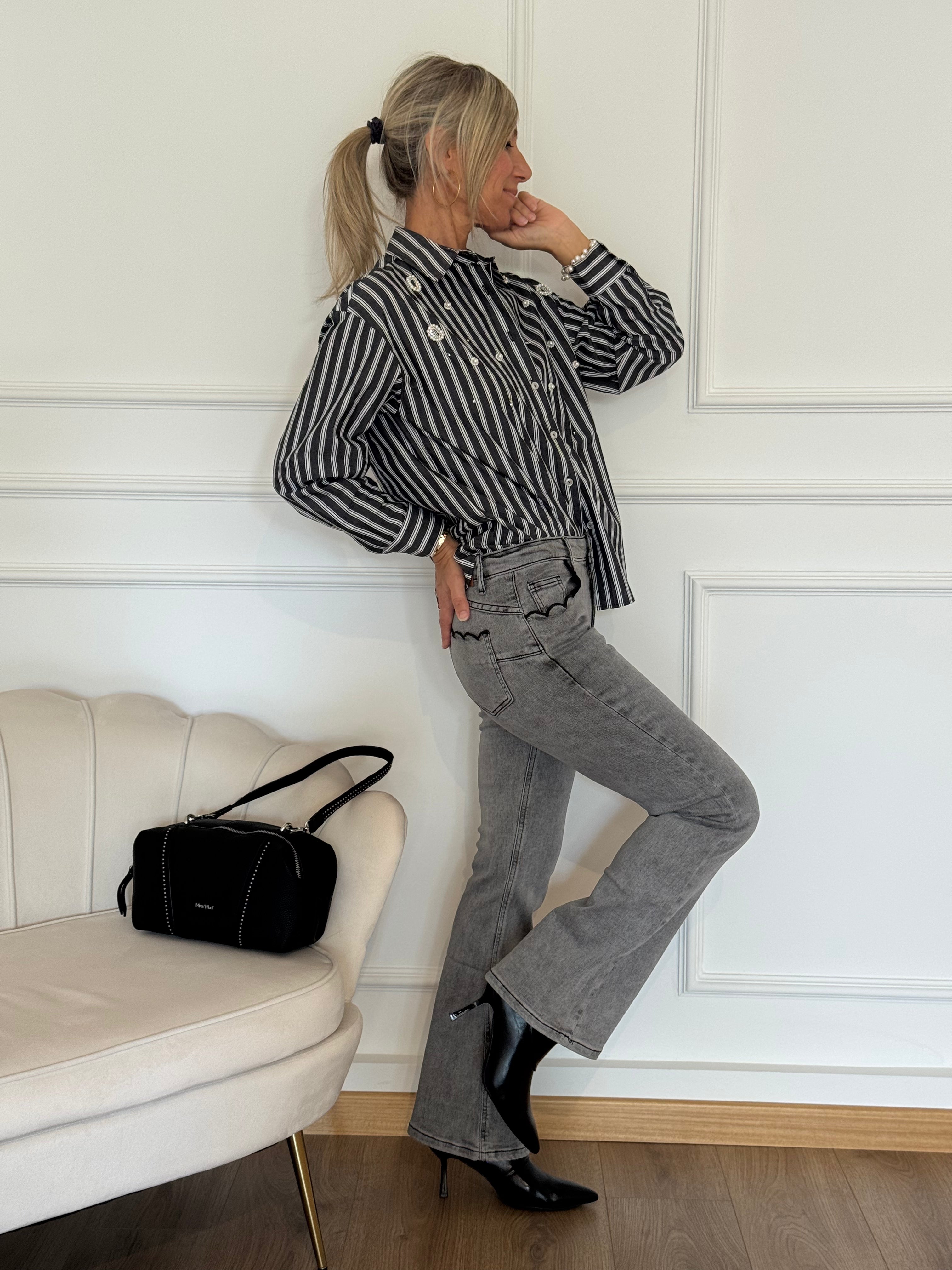 Camicia righe perle mimì