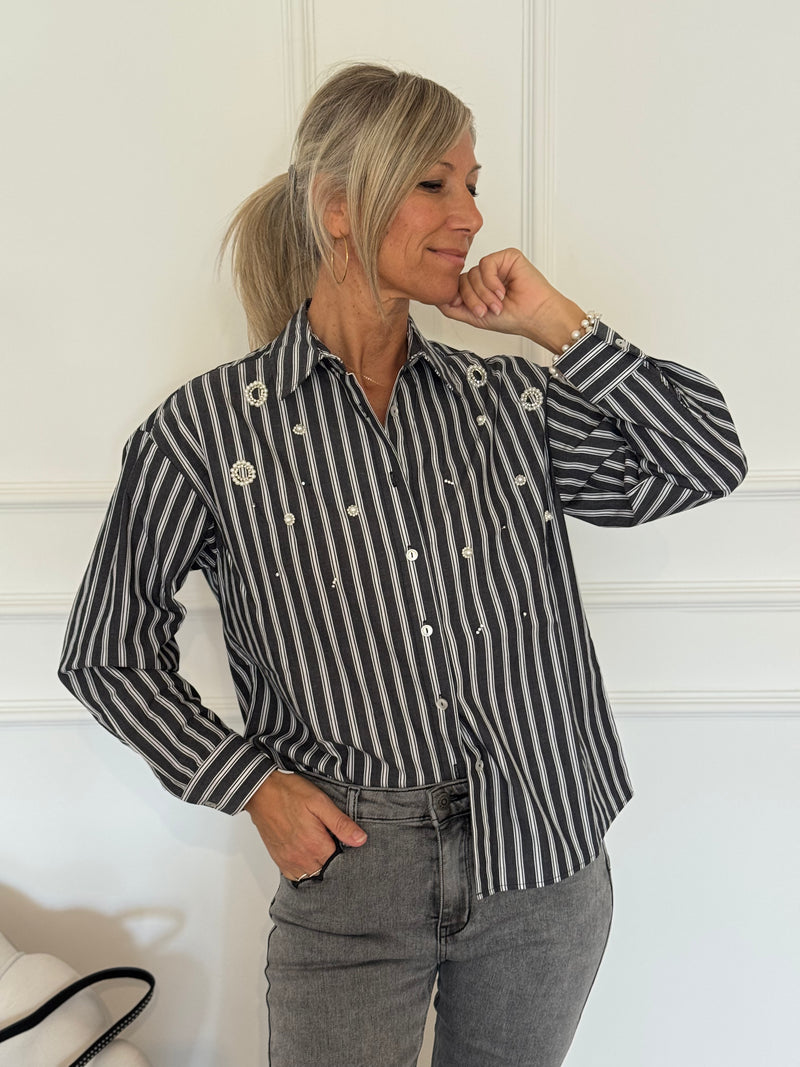 Camicia righe perle mimì