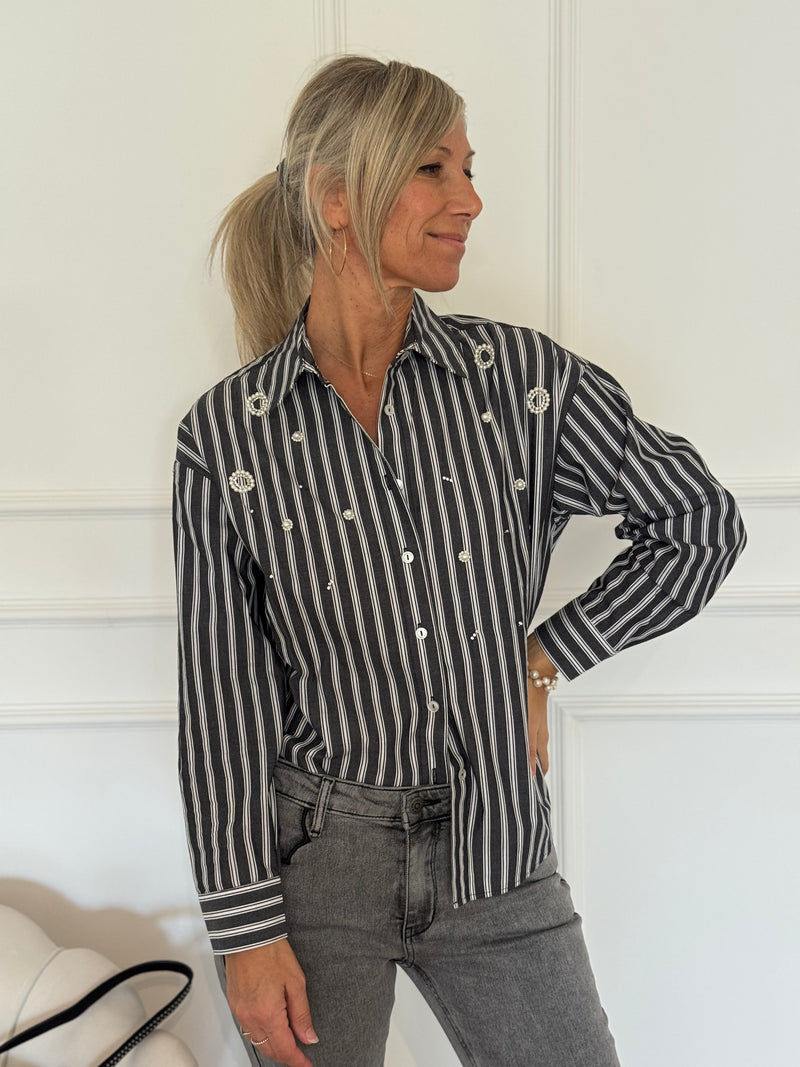 Camicia righe perle mimì