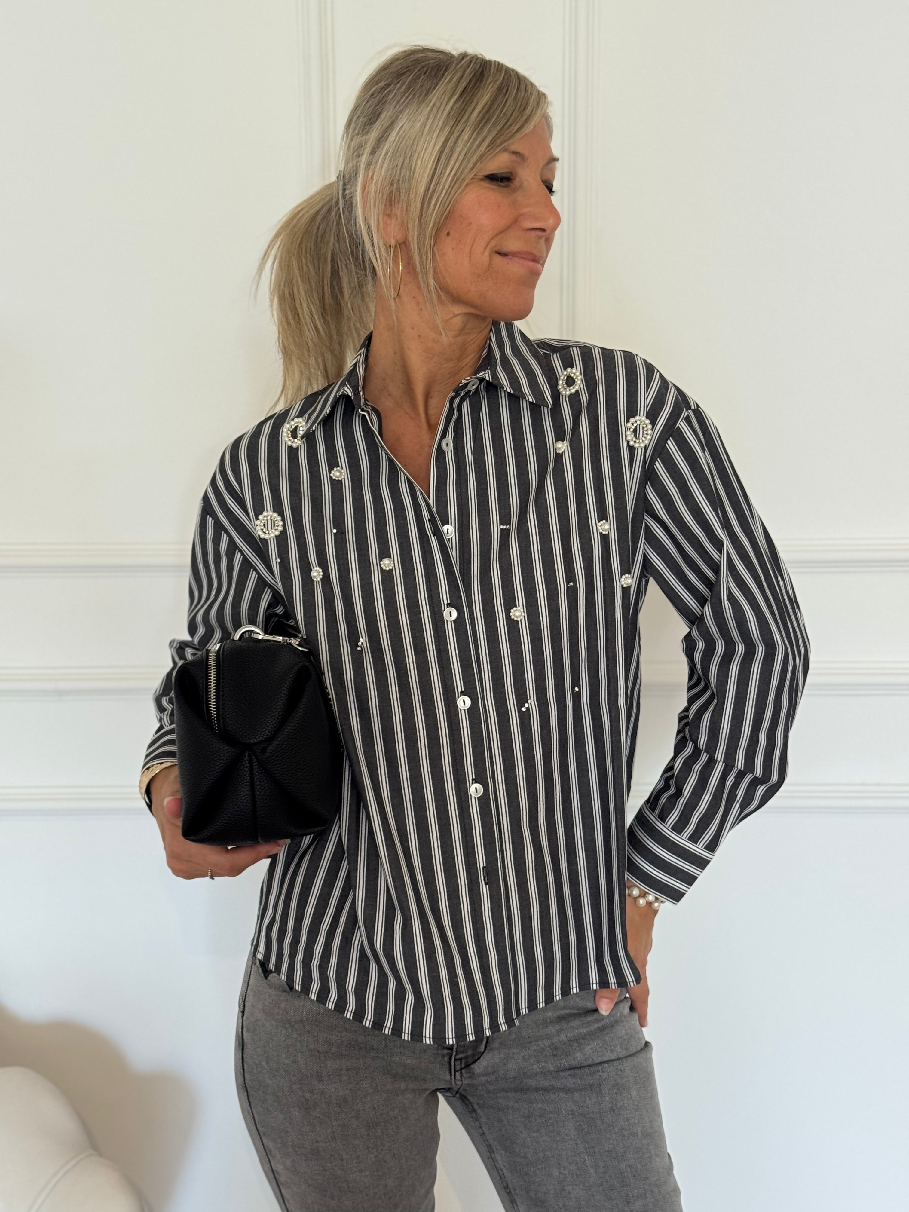 Camicia righe perle mimì