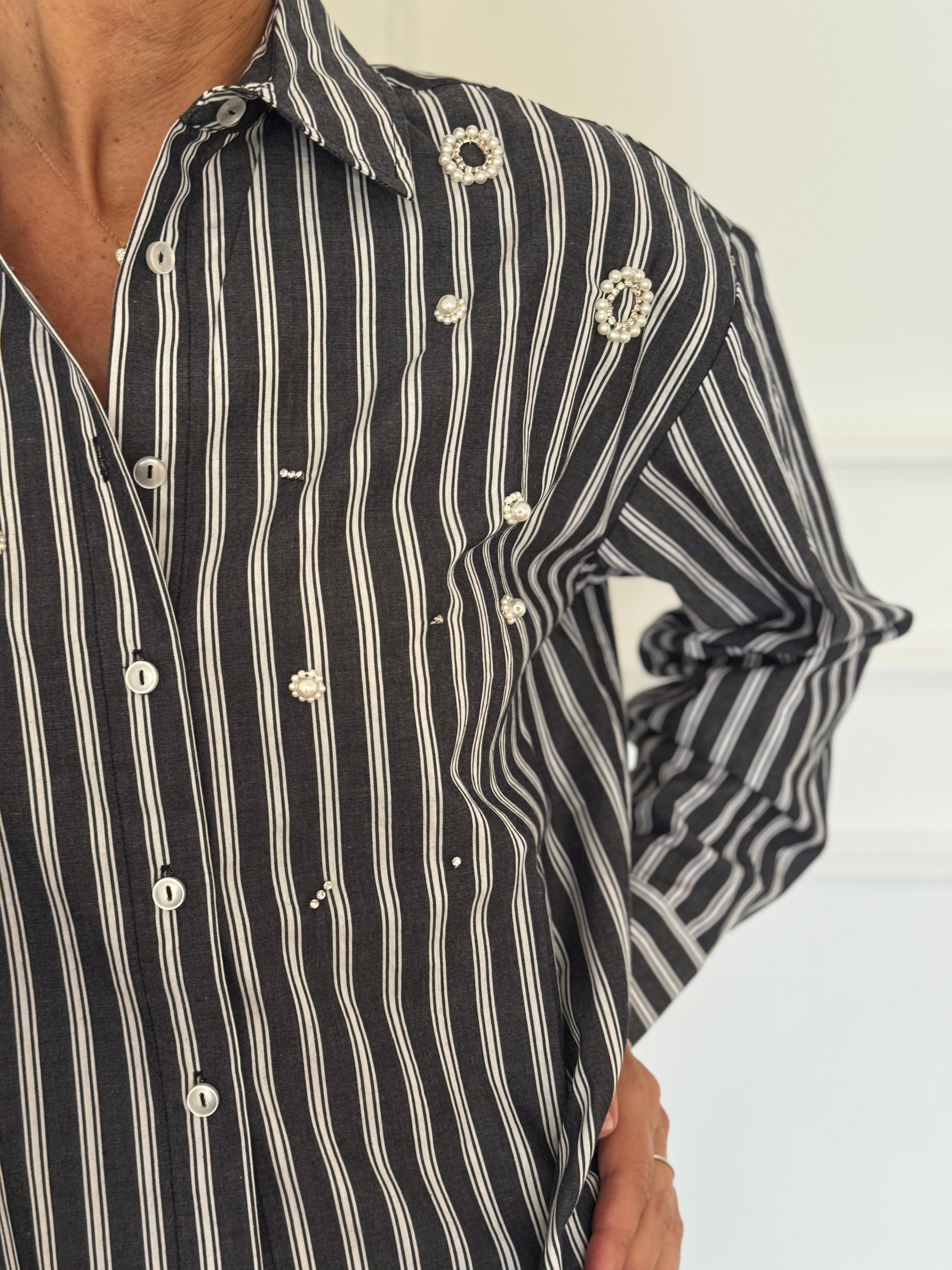 Camicia righe perle mimì