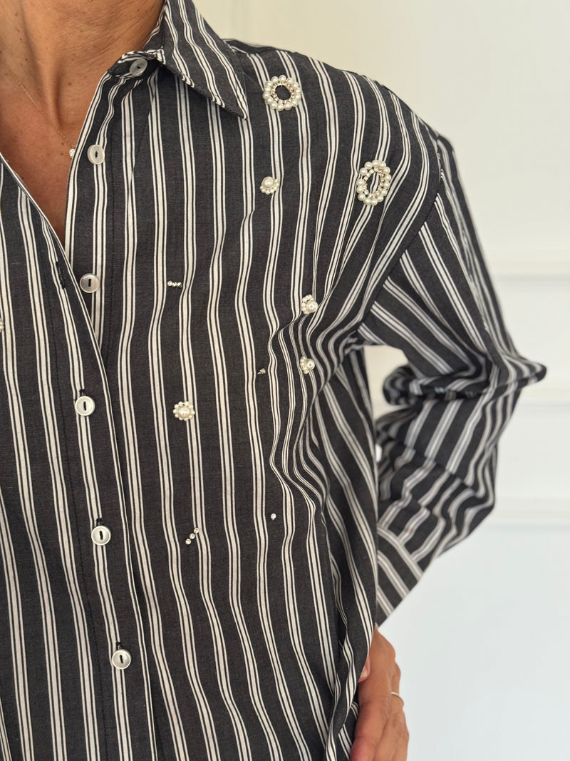 Camicia righe perle mimì