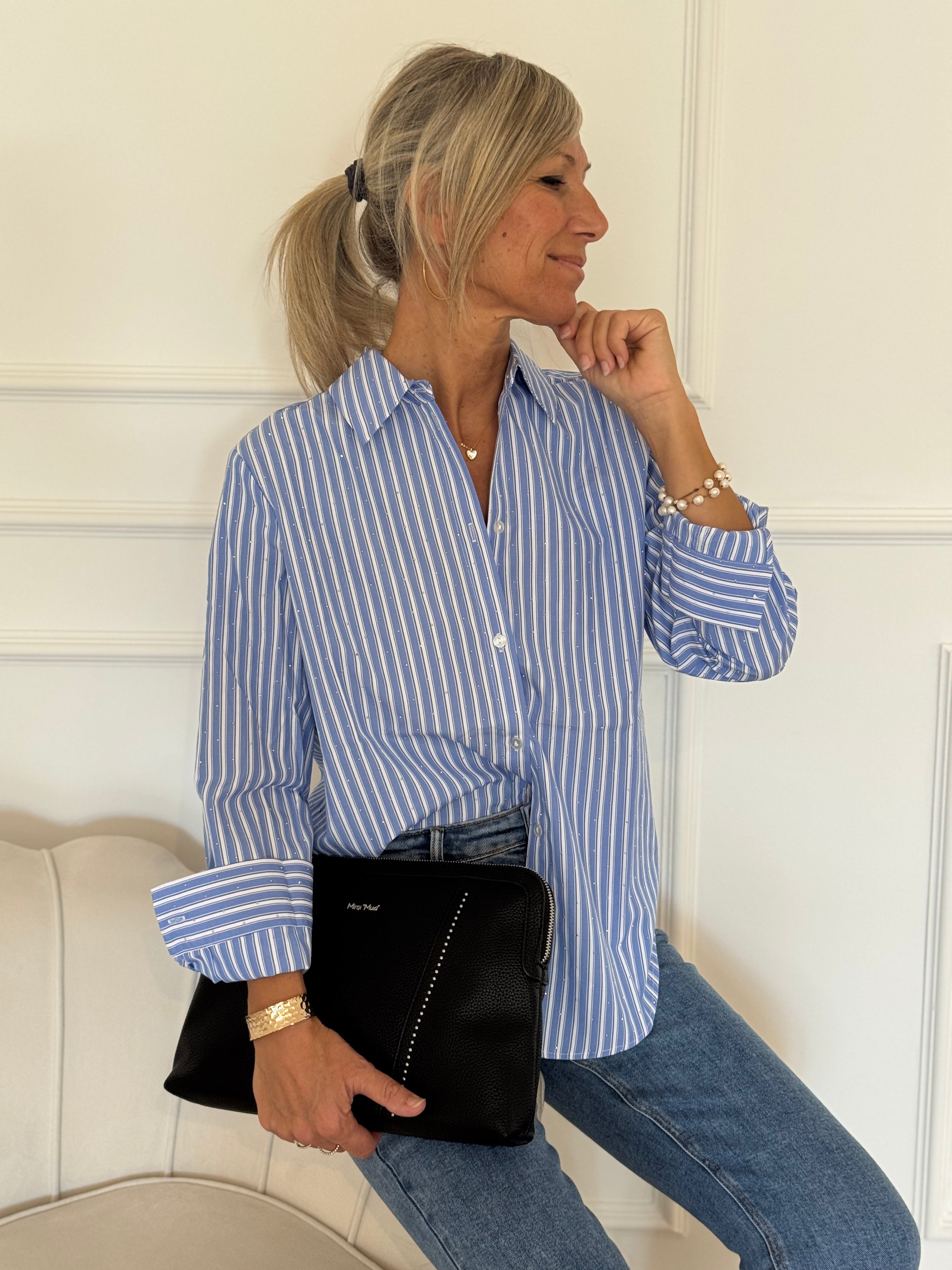 Camicia righe strass mimì