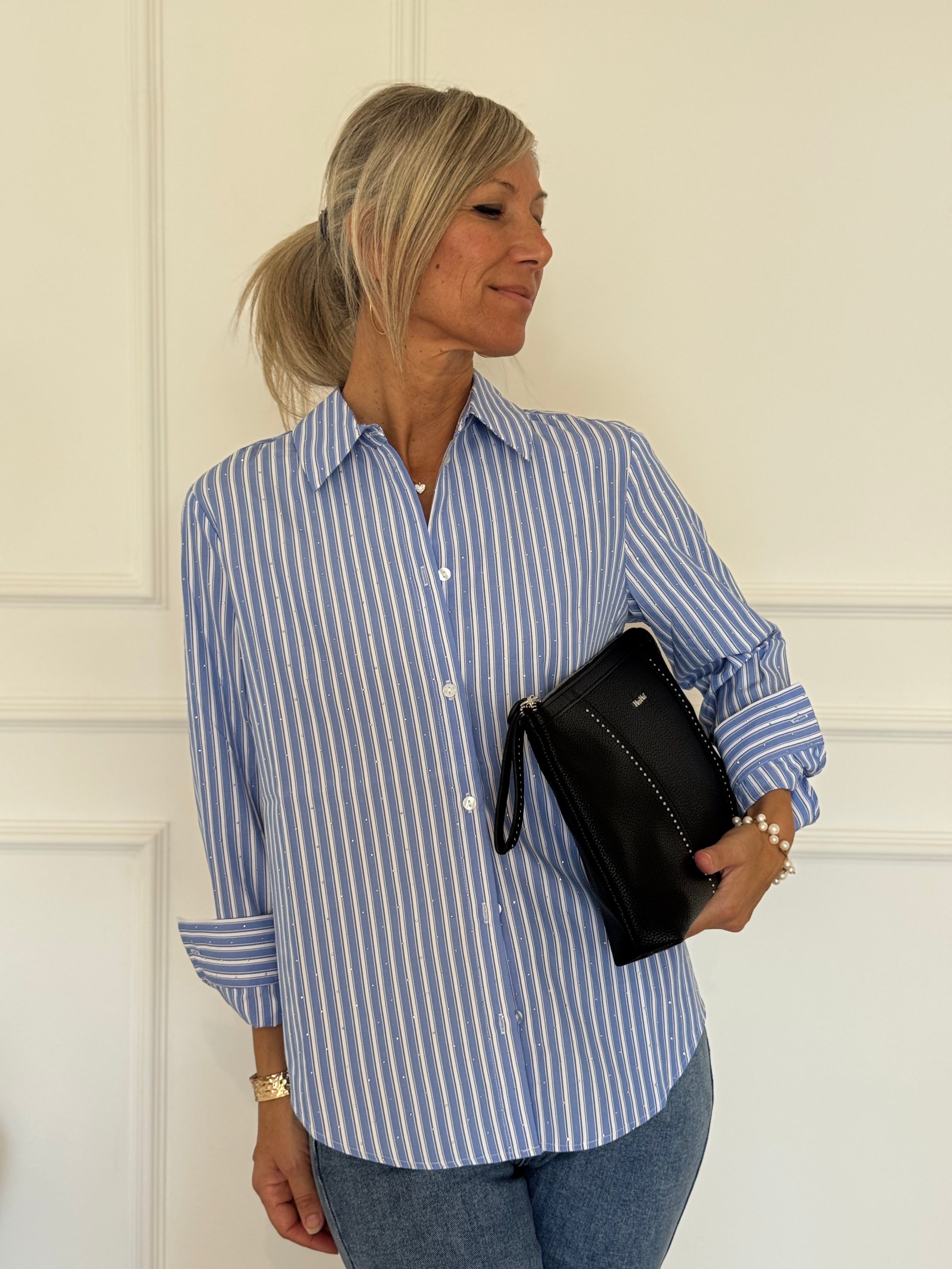 Camicia righe strass mimì