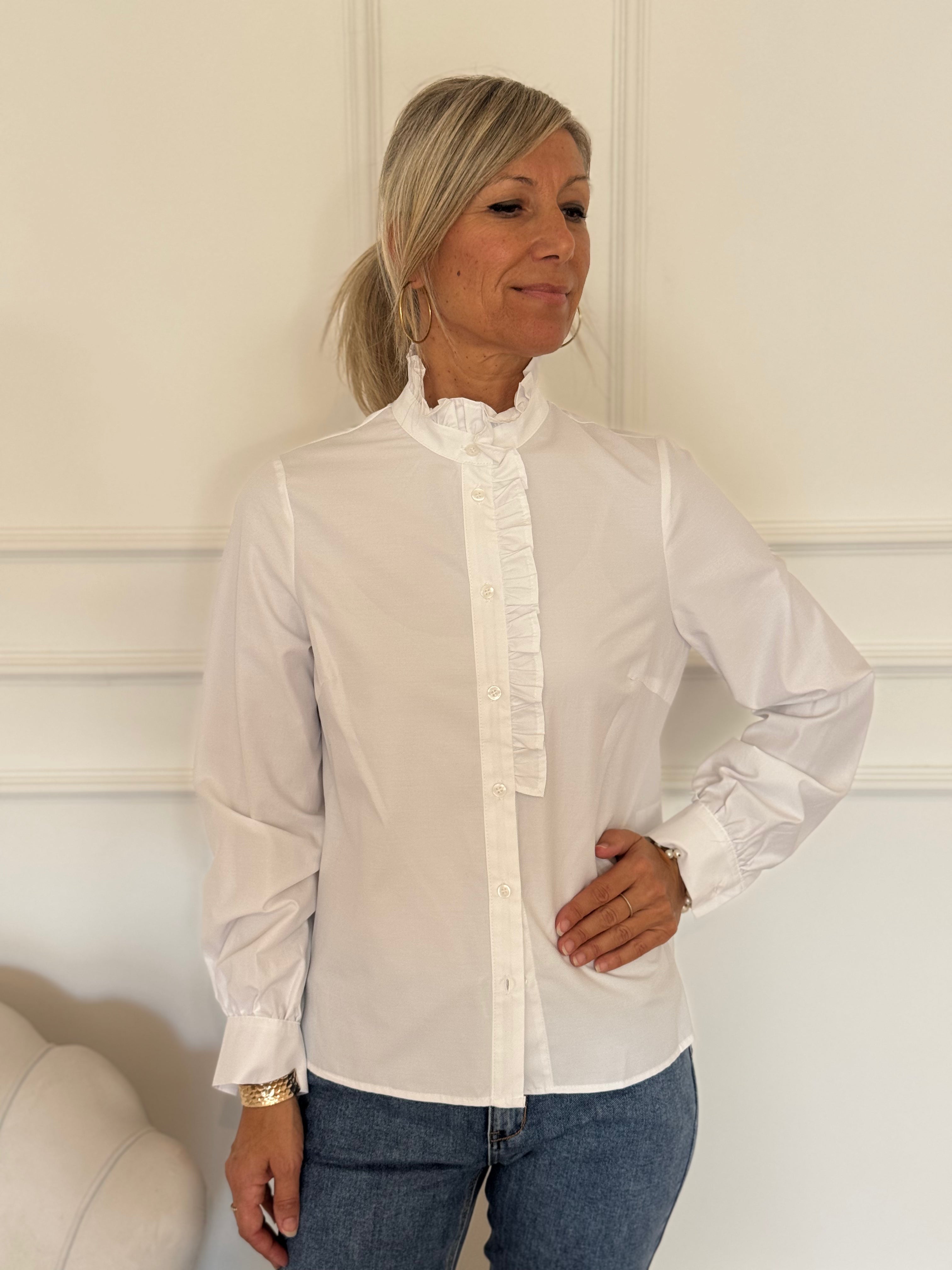 Camicia cotone rouches mimì