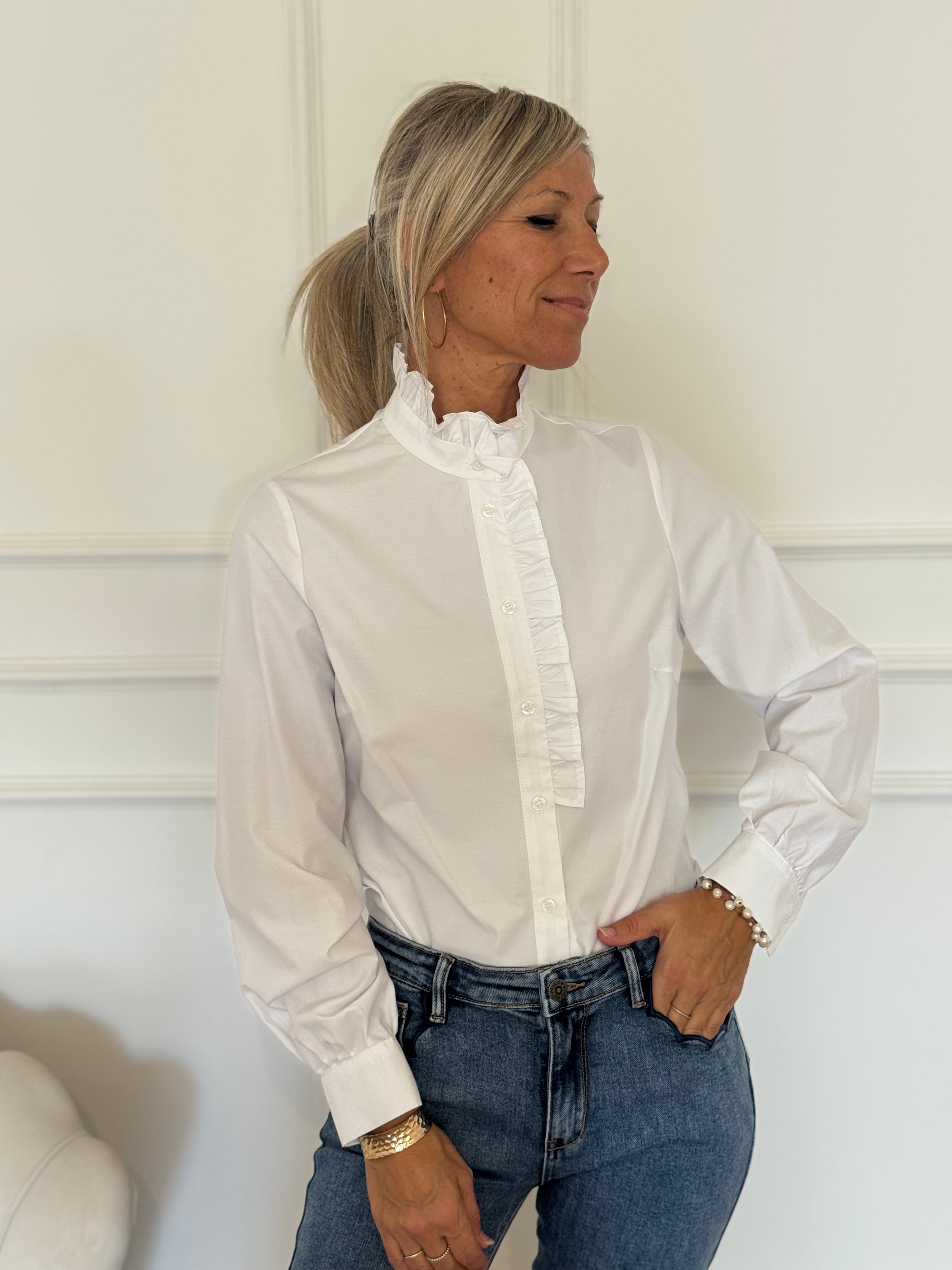 Camicia cotone rouches mimì