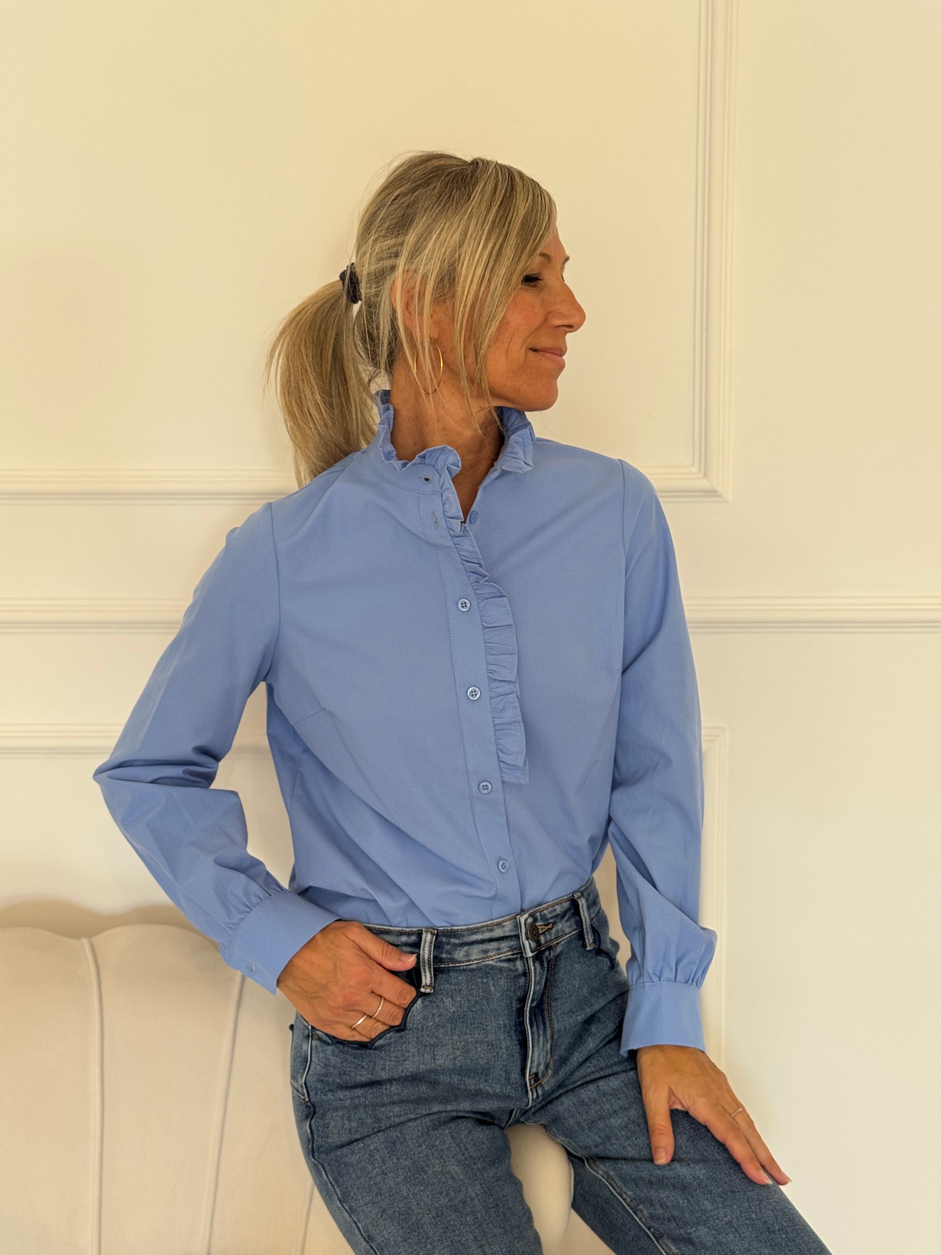 Camicia cotone rouches mimì