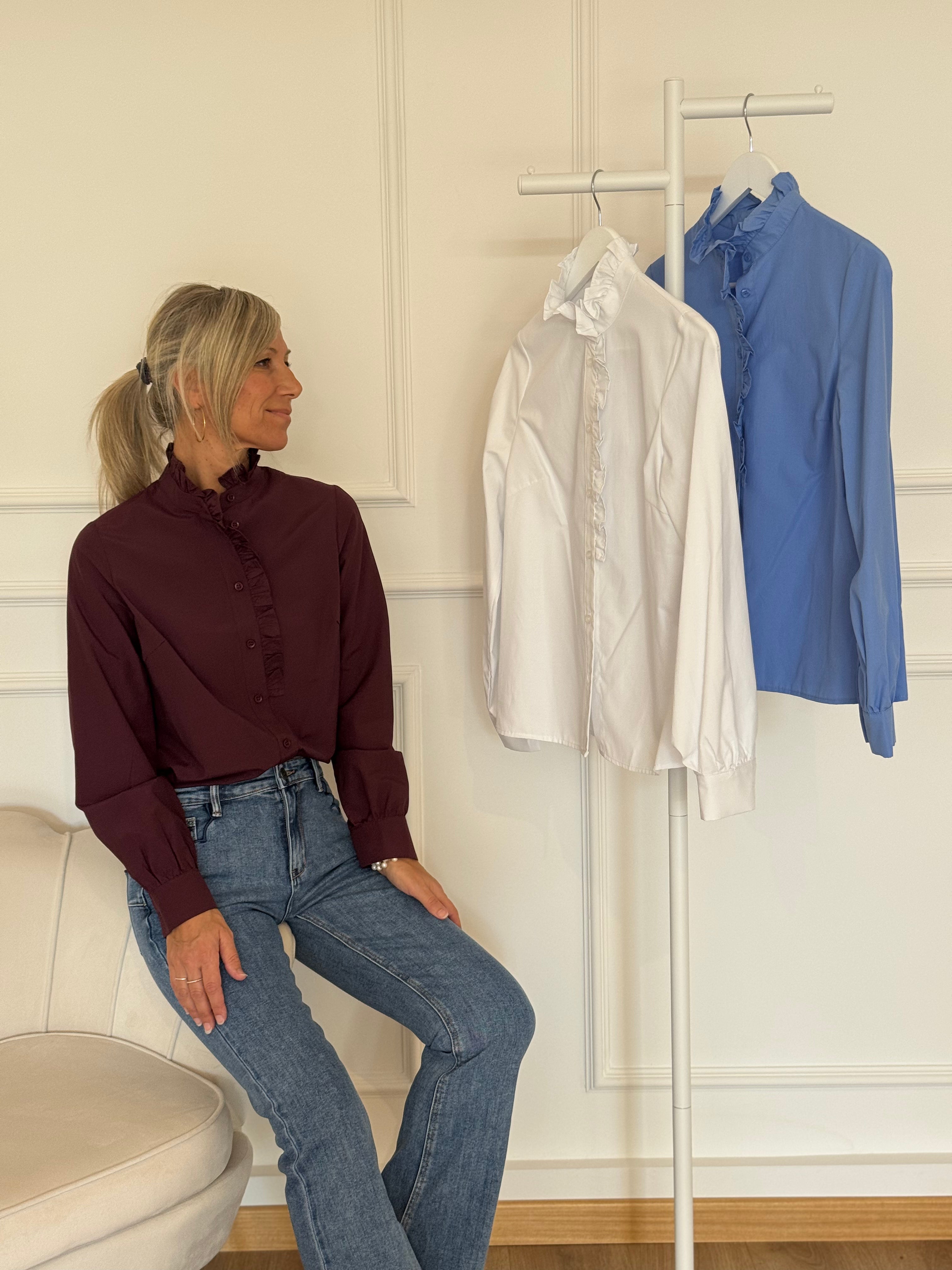 Camicia cotone rouches mimì