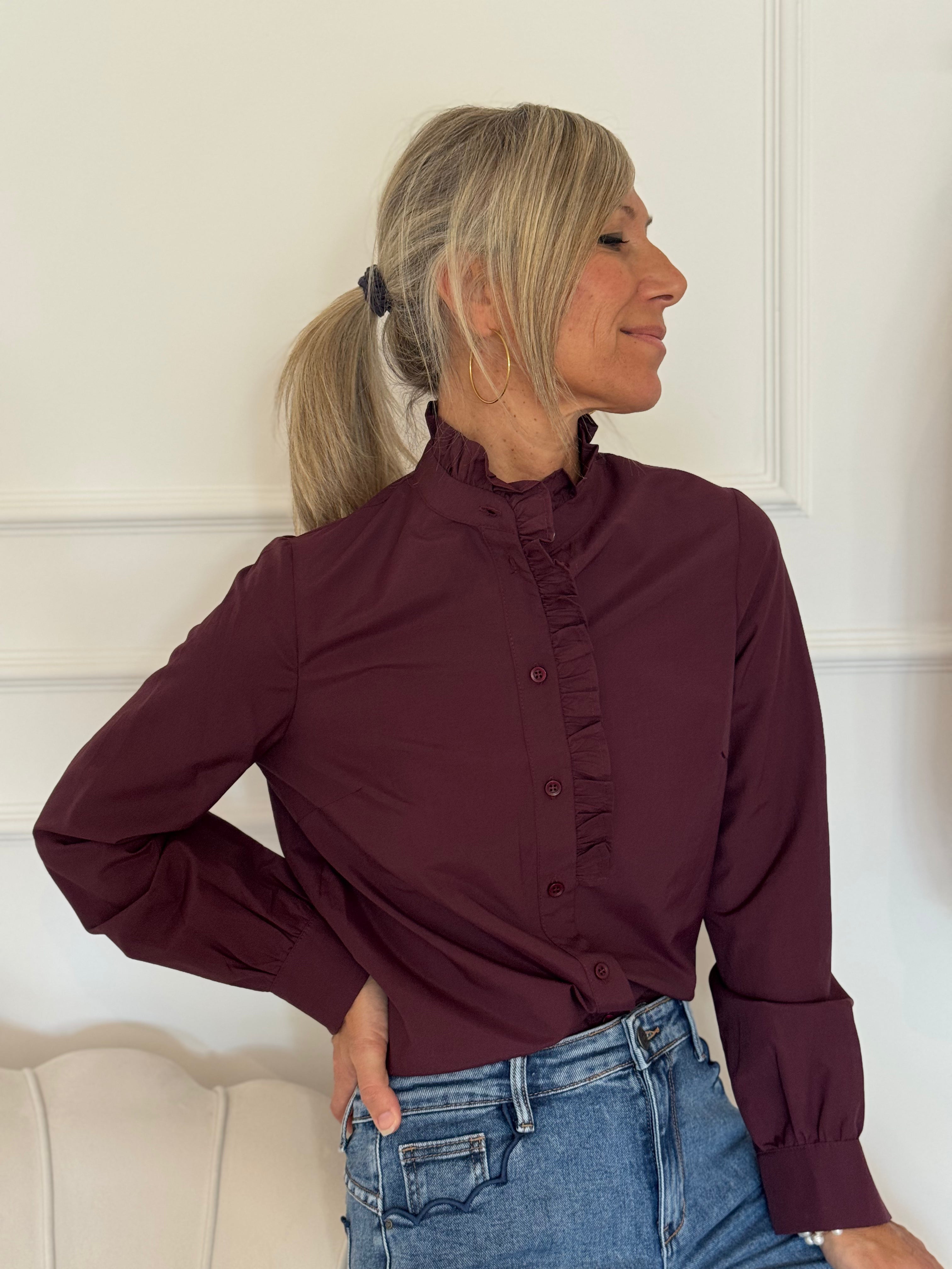 Camicia cotone rouches mimì