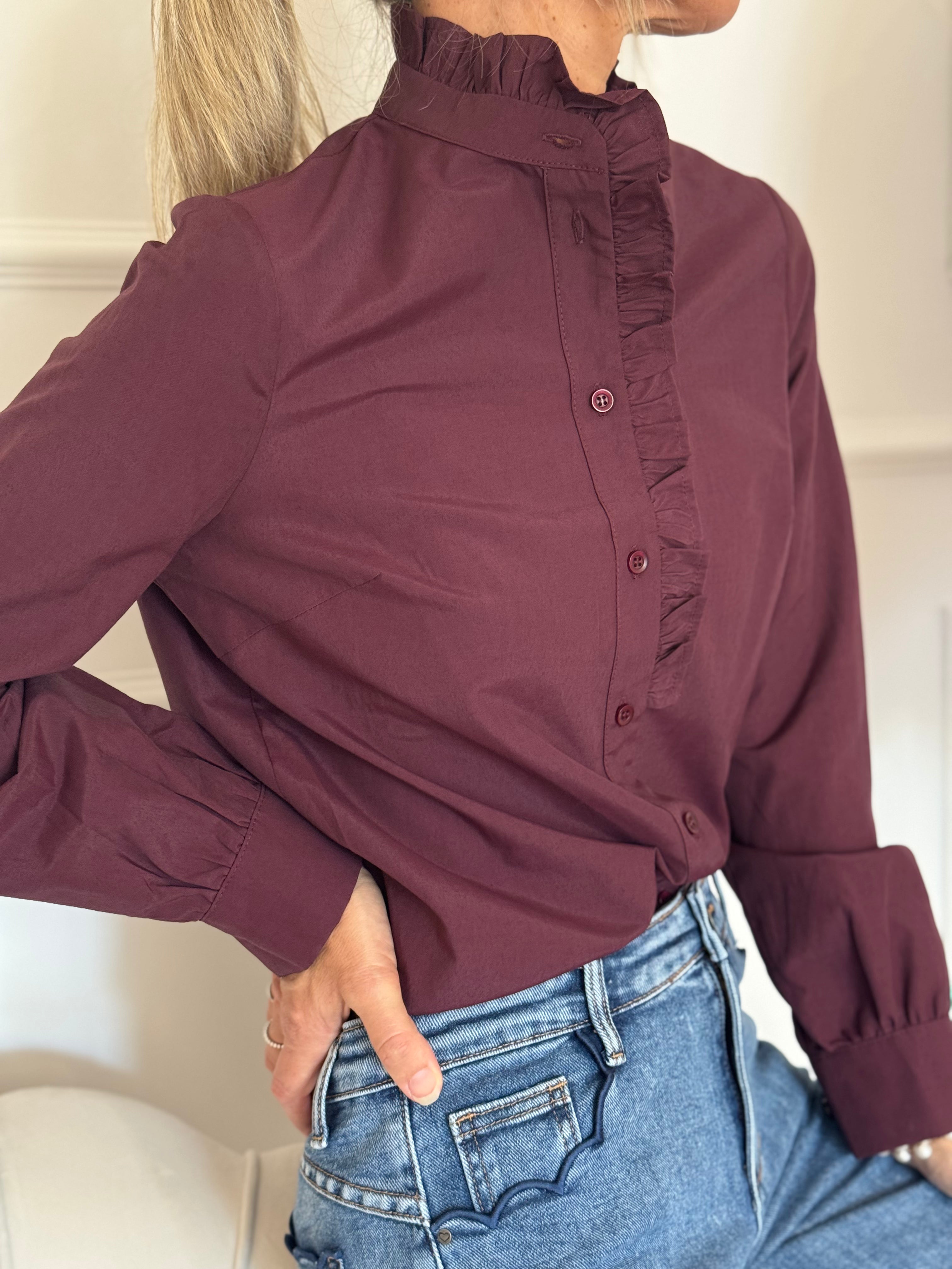 Camicia cotone rouches mimì