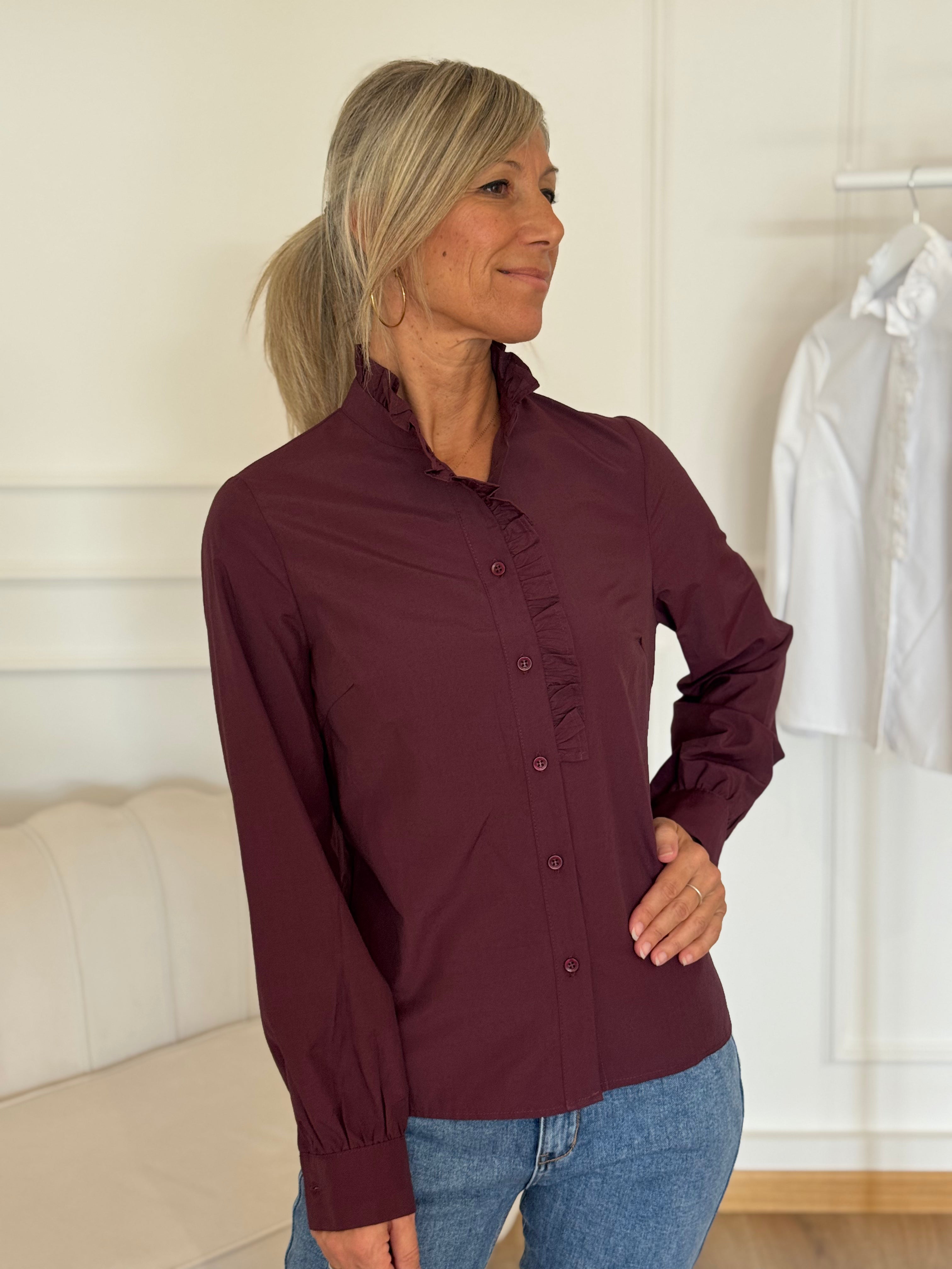 Camicia cotone rouches mimì
