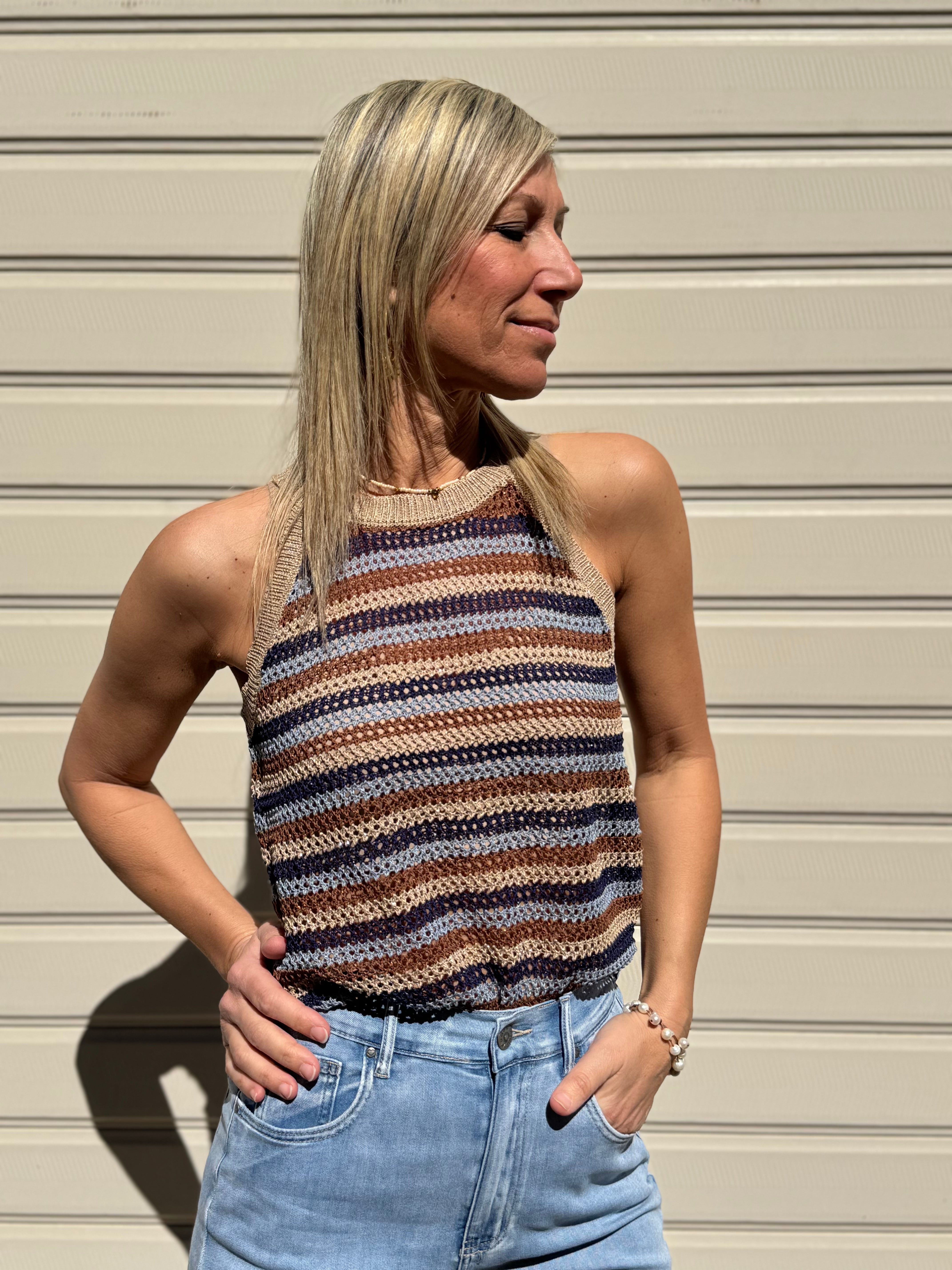 Top multirighe lurex artigli