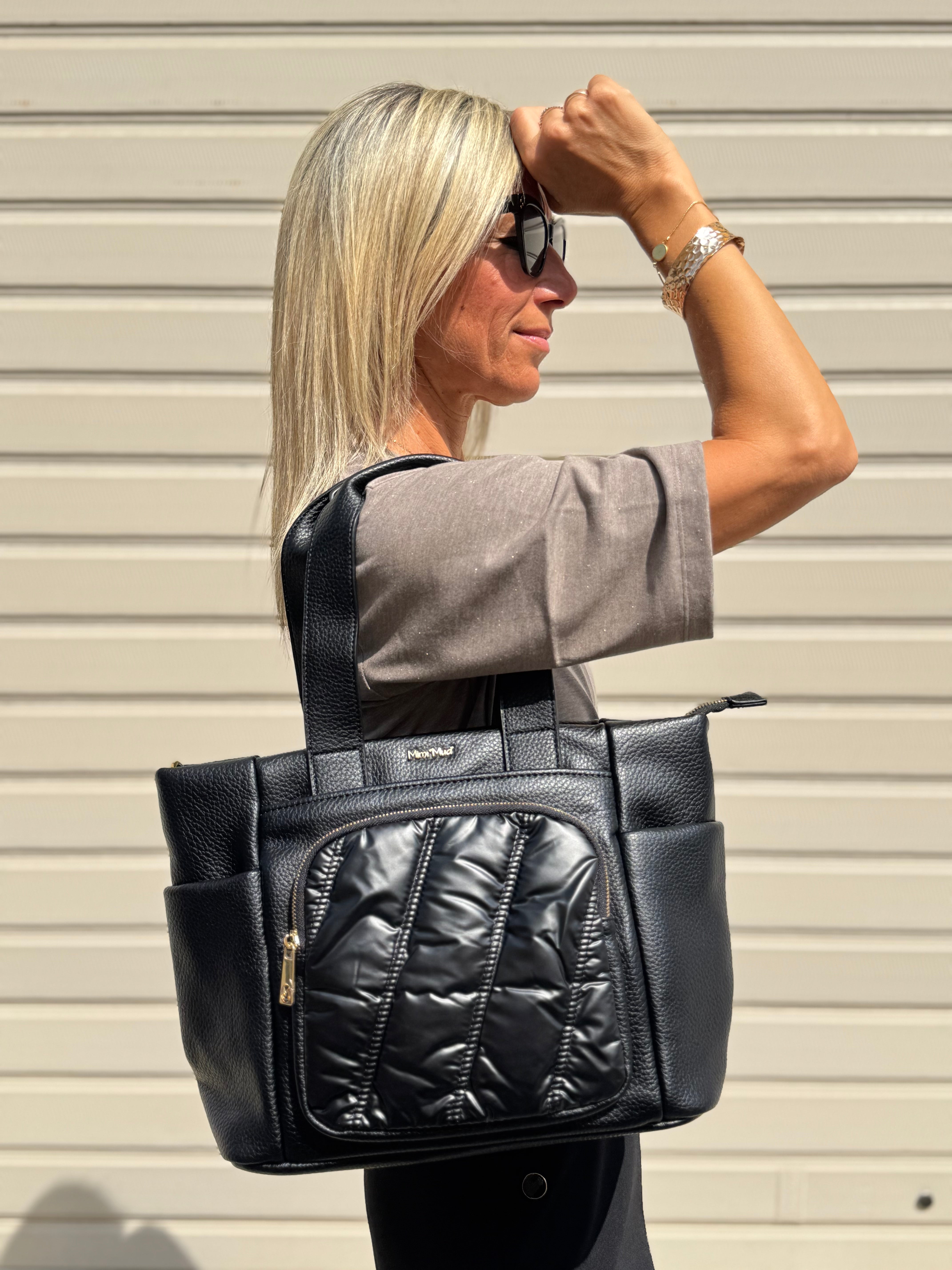 Borsa shopper con piumino