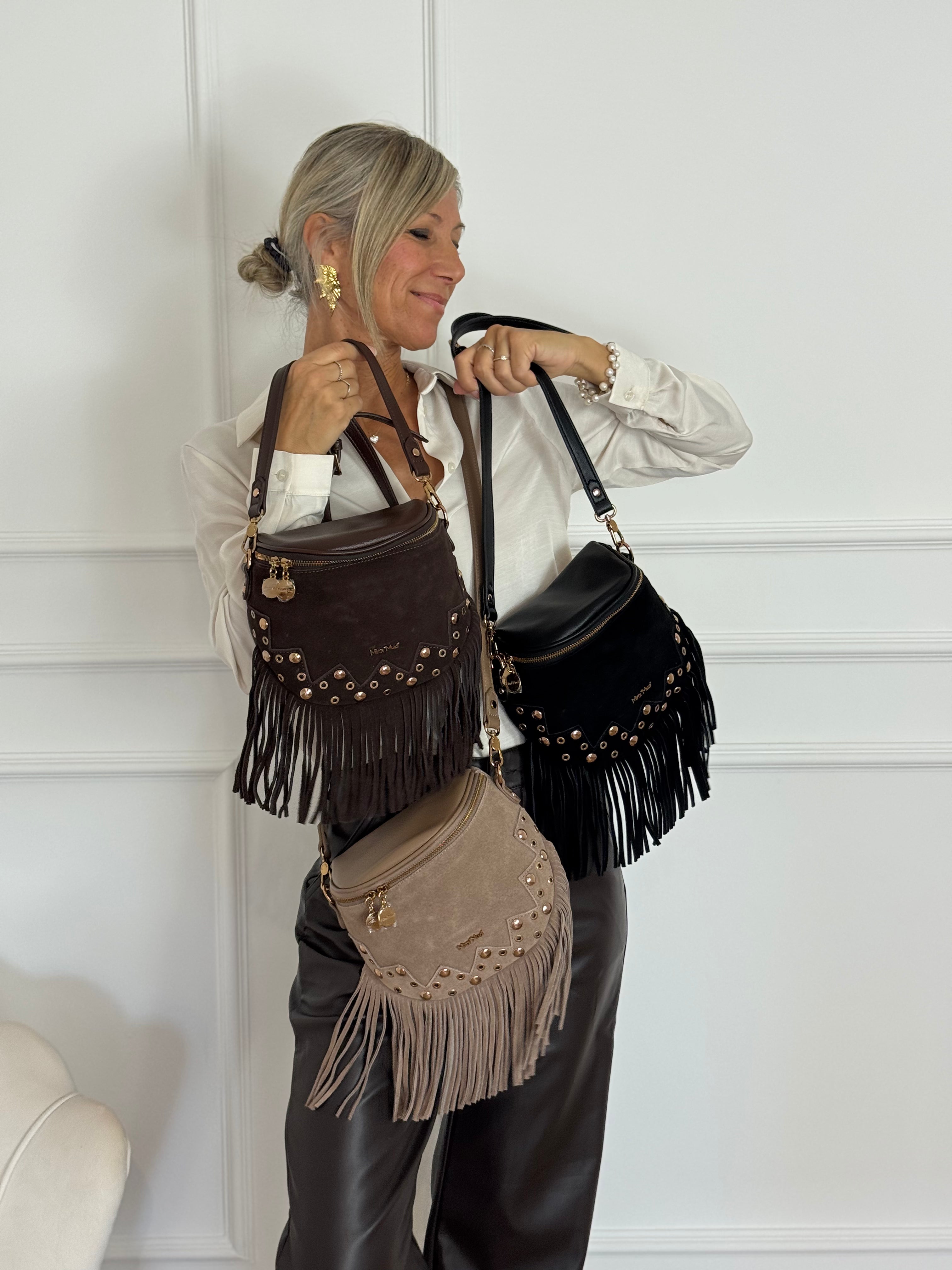Borsa tracolla frange mimì