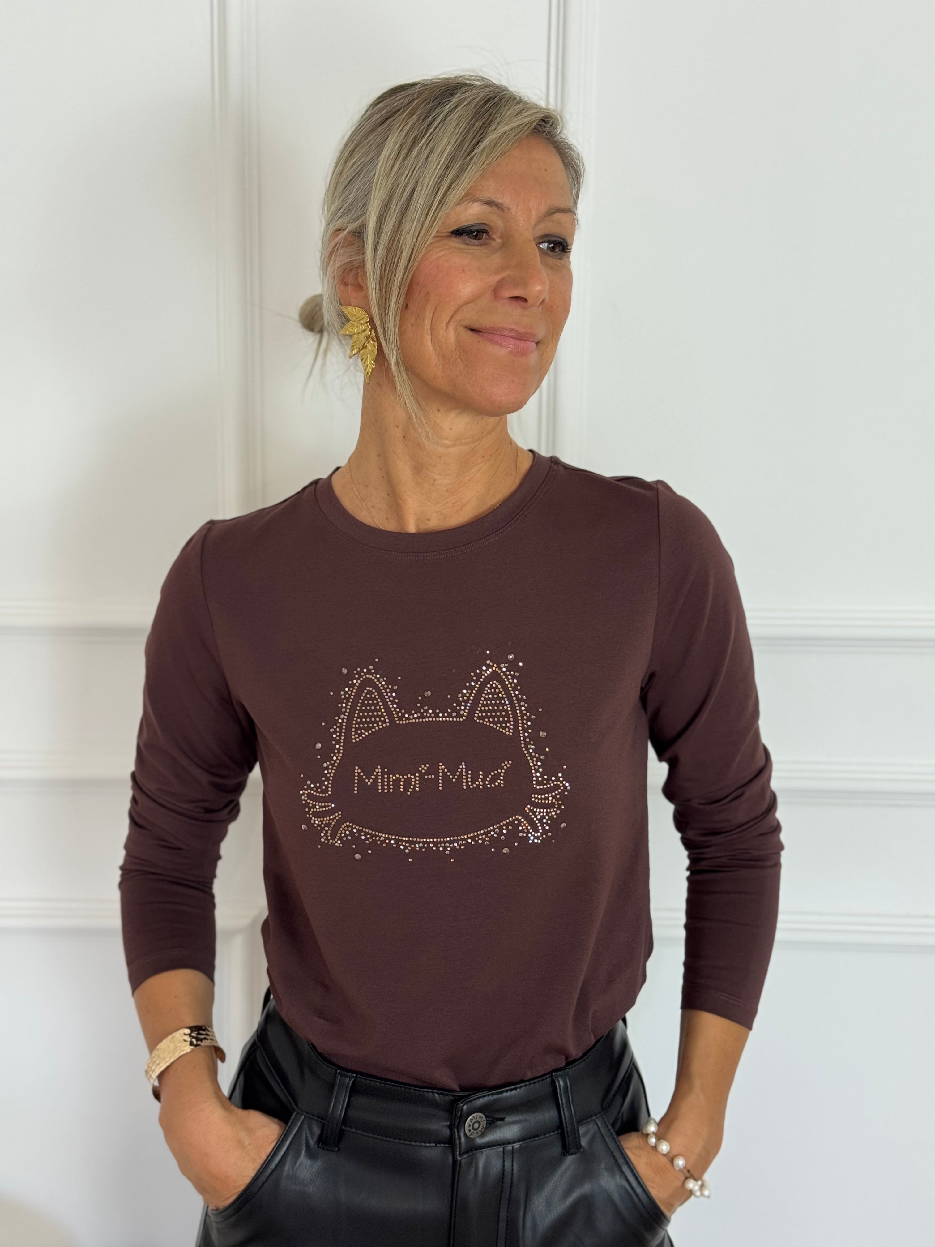 Tshirt gatto strass mimì 🐈‍⬛