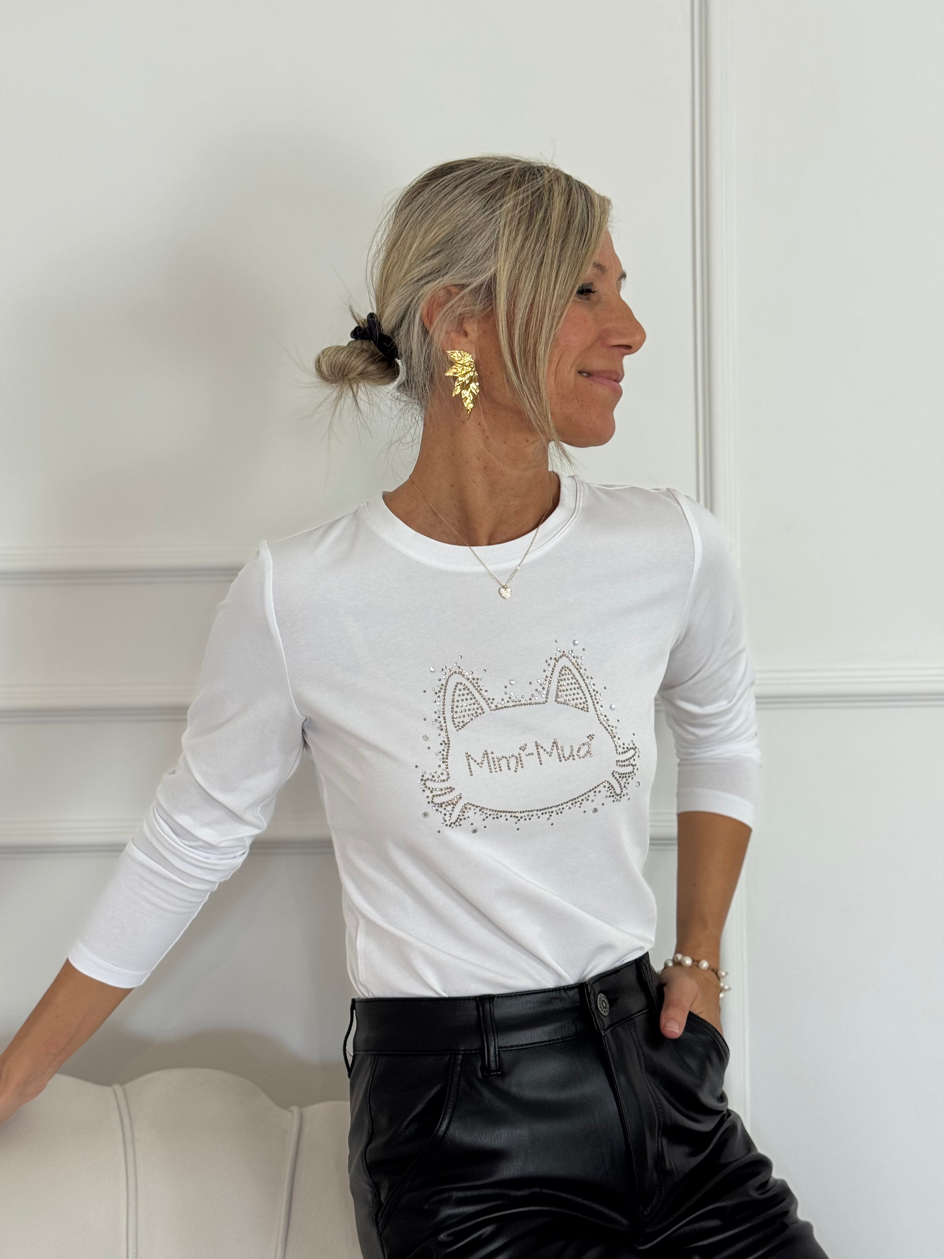 Tshirt gatto strass mimì 🐈‍⬛