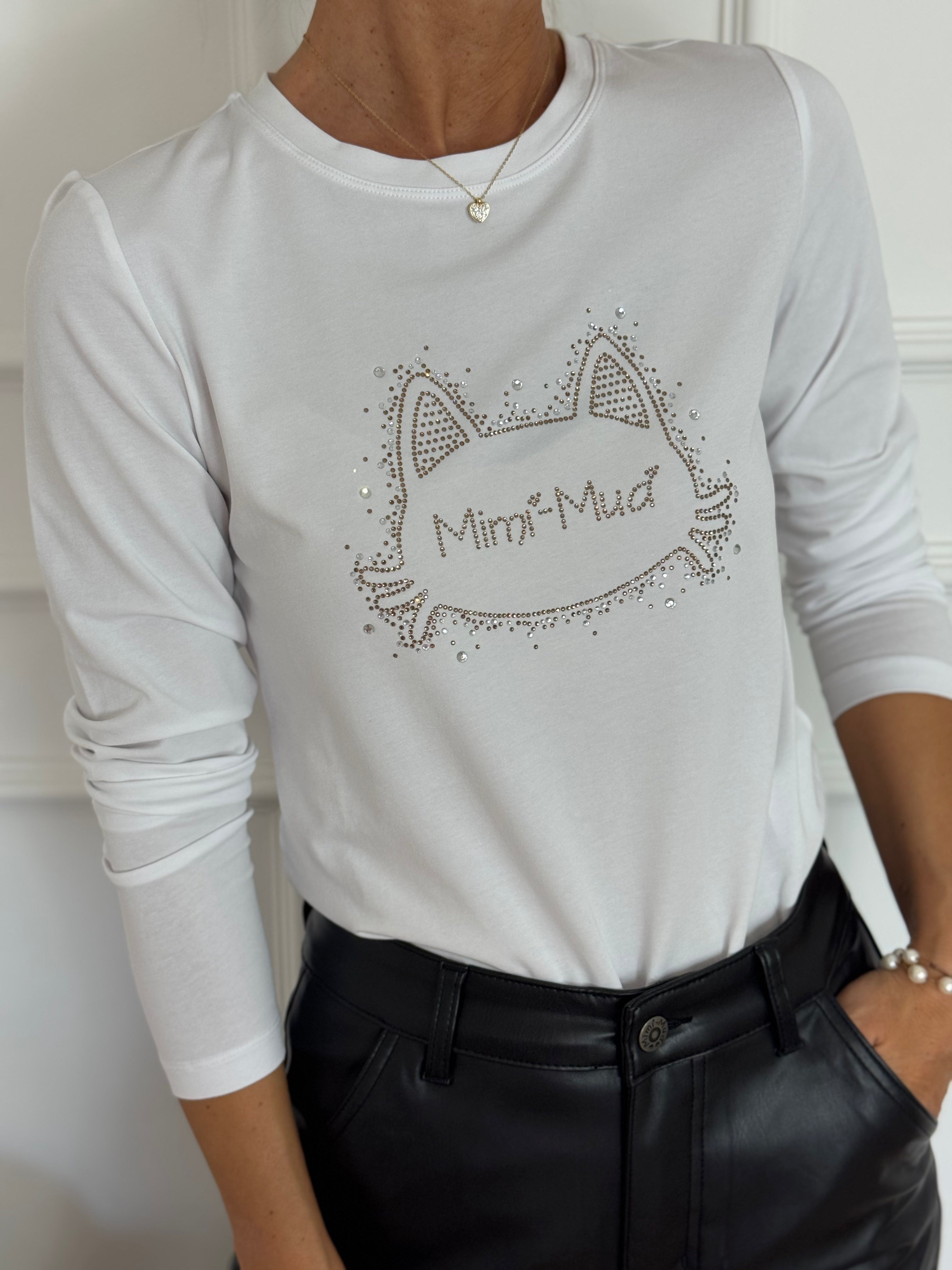 Tshirt gatto strass mimì 🐈‍⬛