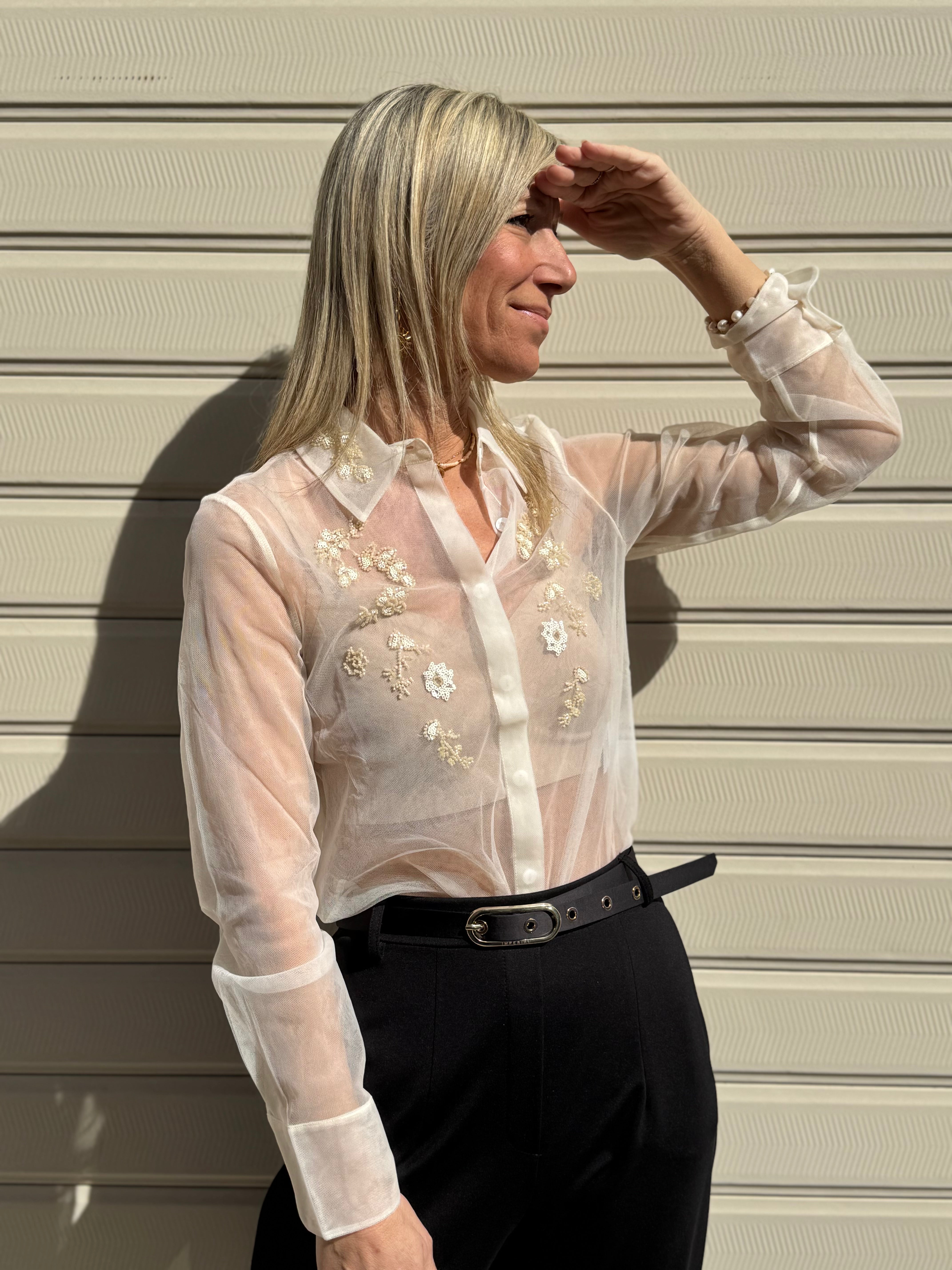 Camicia tulle e ricamo mimì