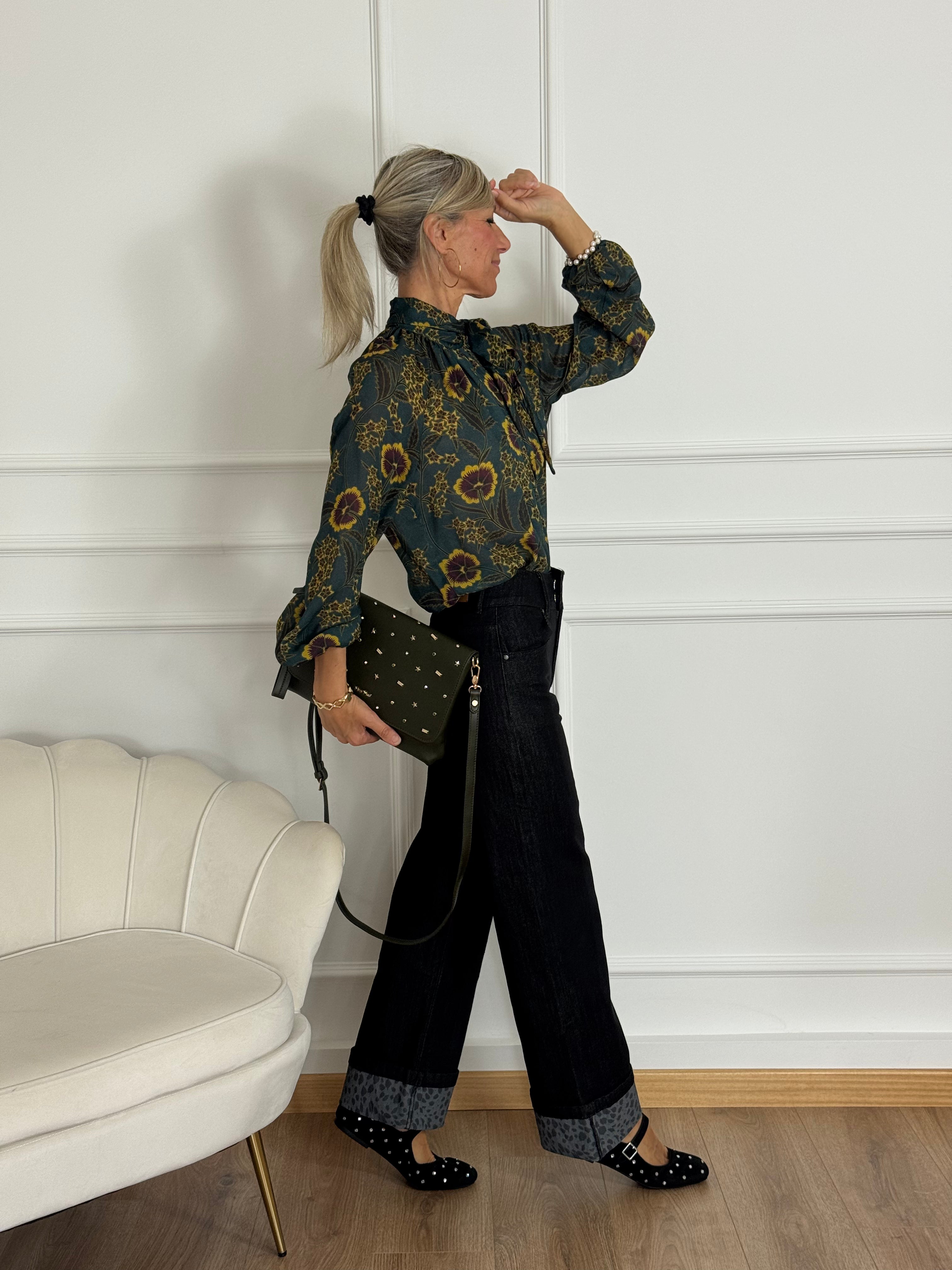 Blusa fiocco petunie mimì