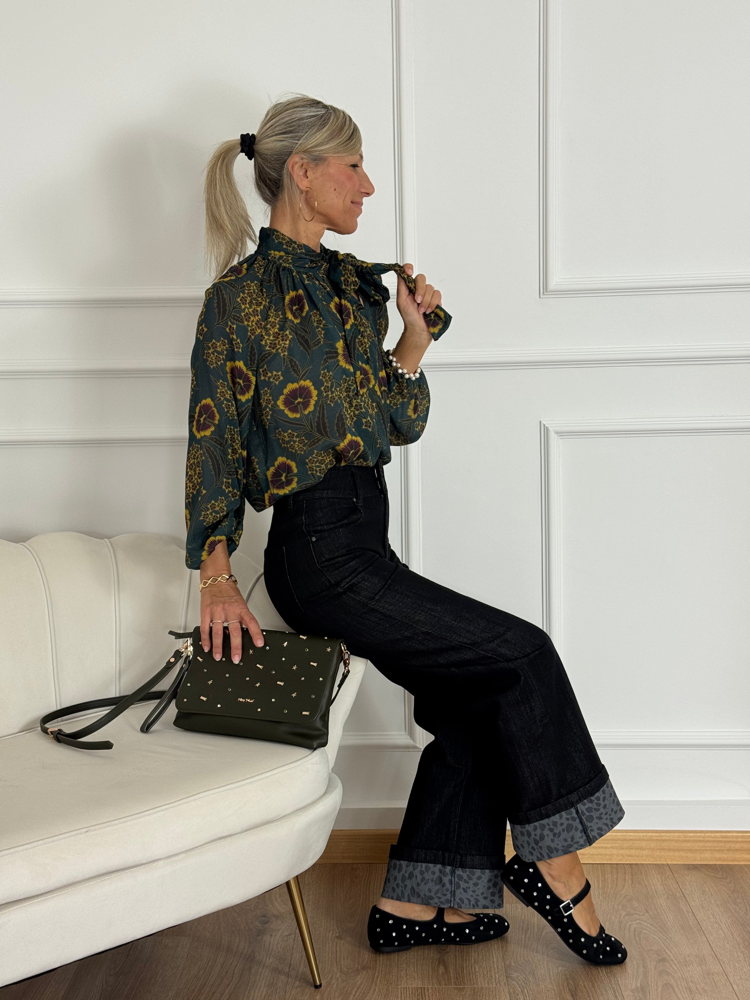 Blusa fiocco petunie mimì