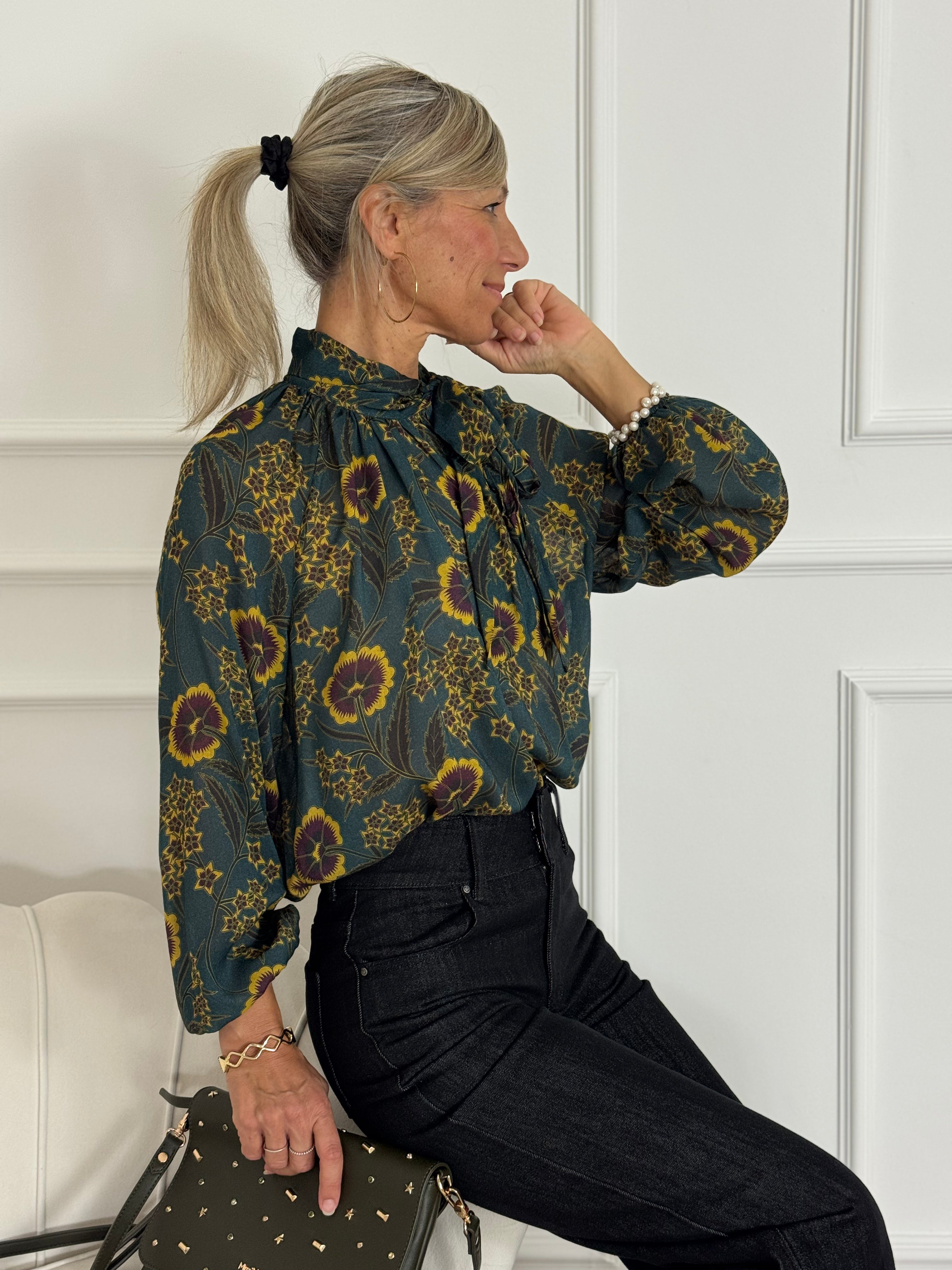 Blusa fiocco petunie mimì
