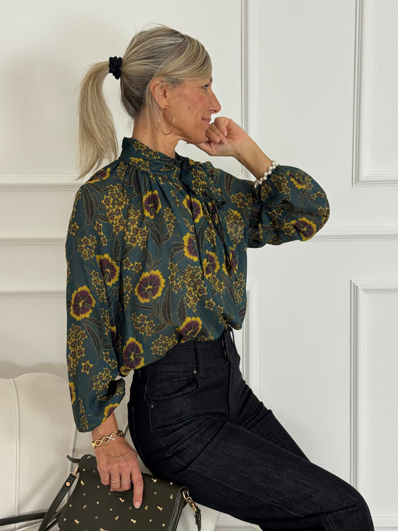 Blusa fiocco petunie mimì