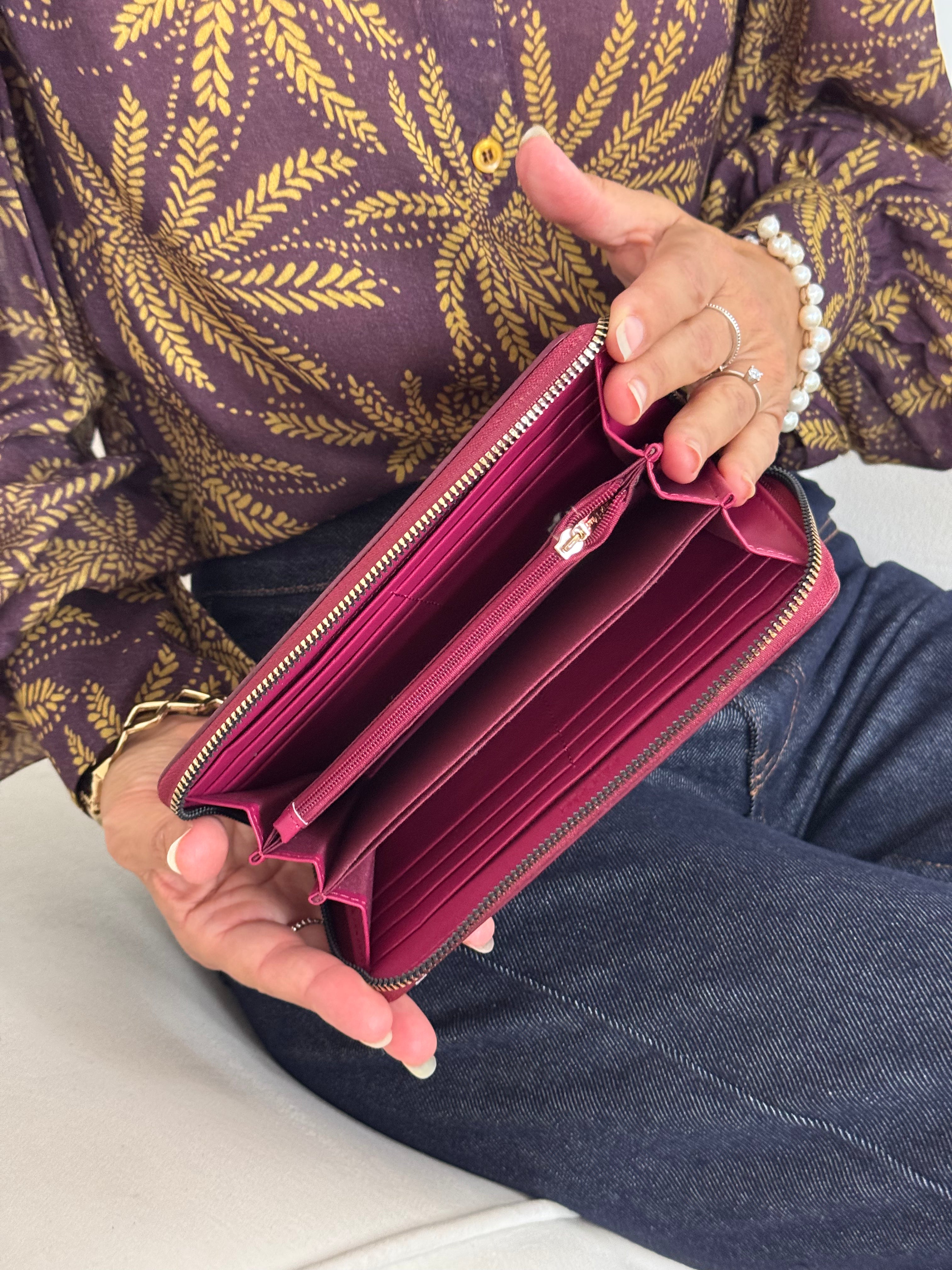 Portafoglio grande zip logata mimì