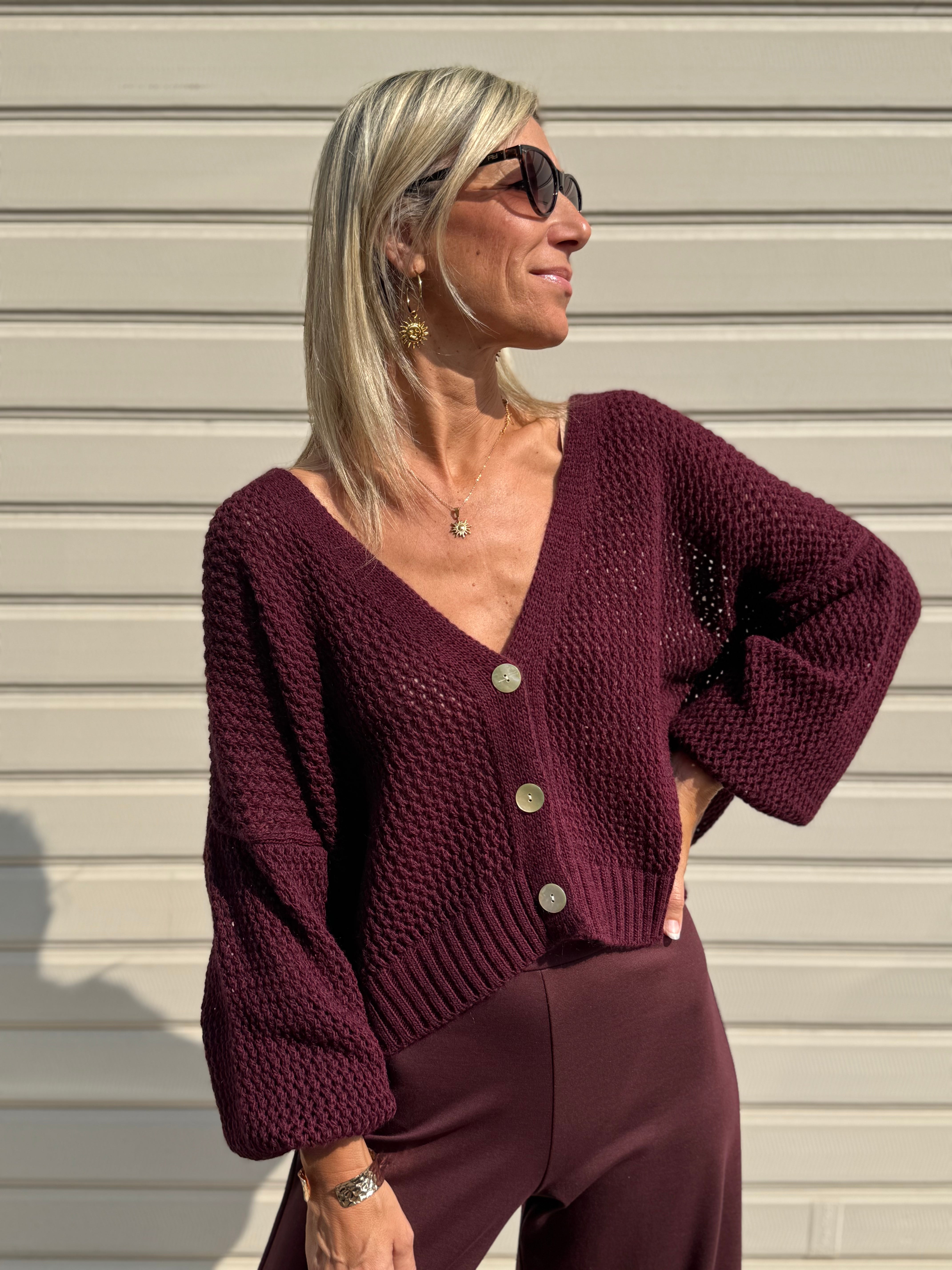 Cardigan over traforato