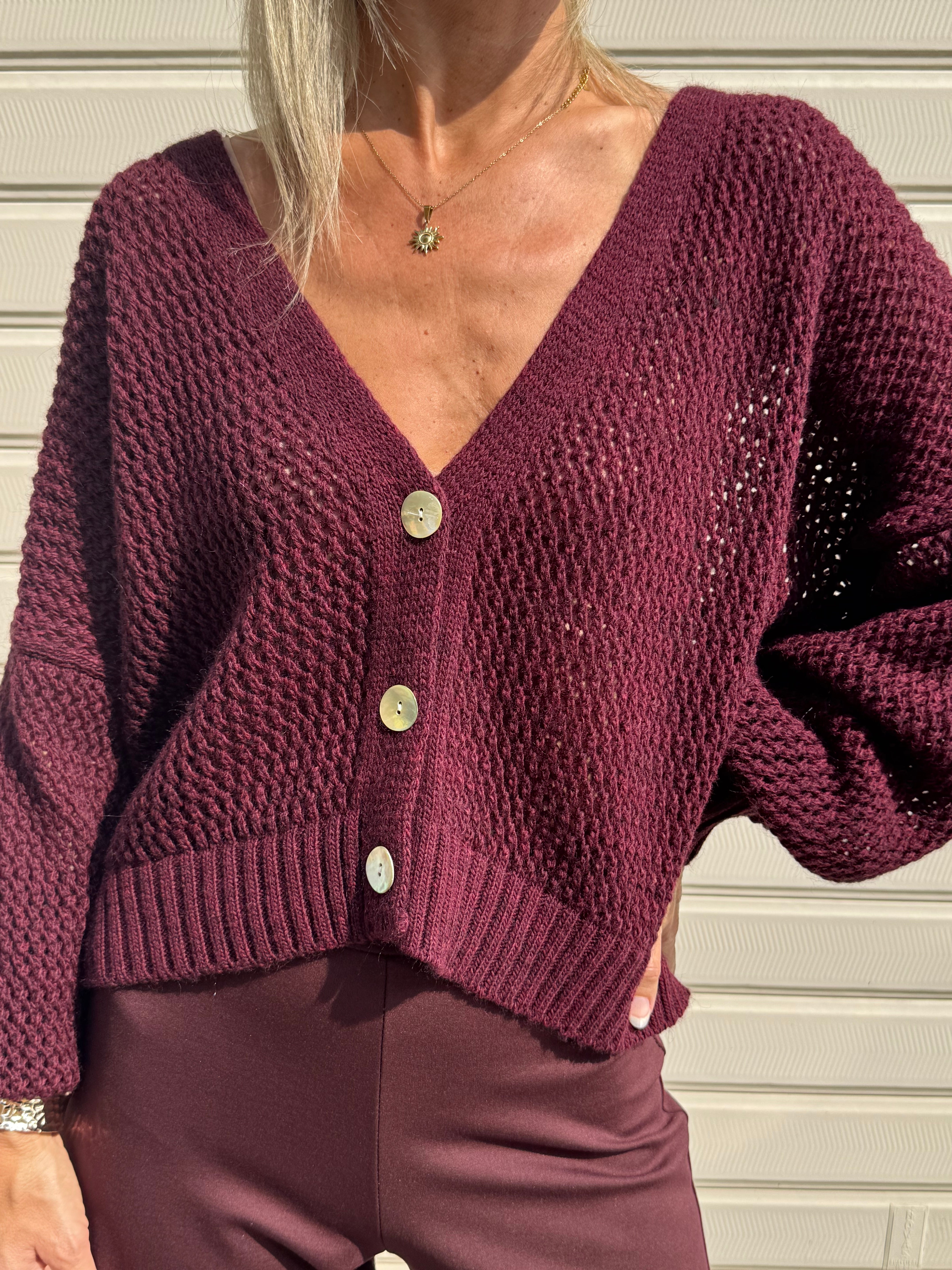 Cardigan over traforato