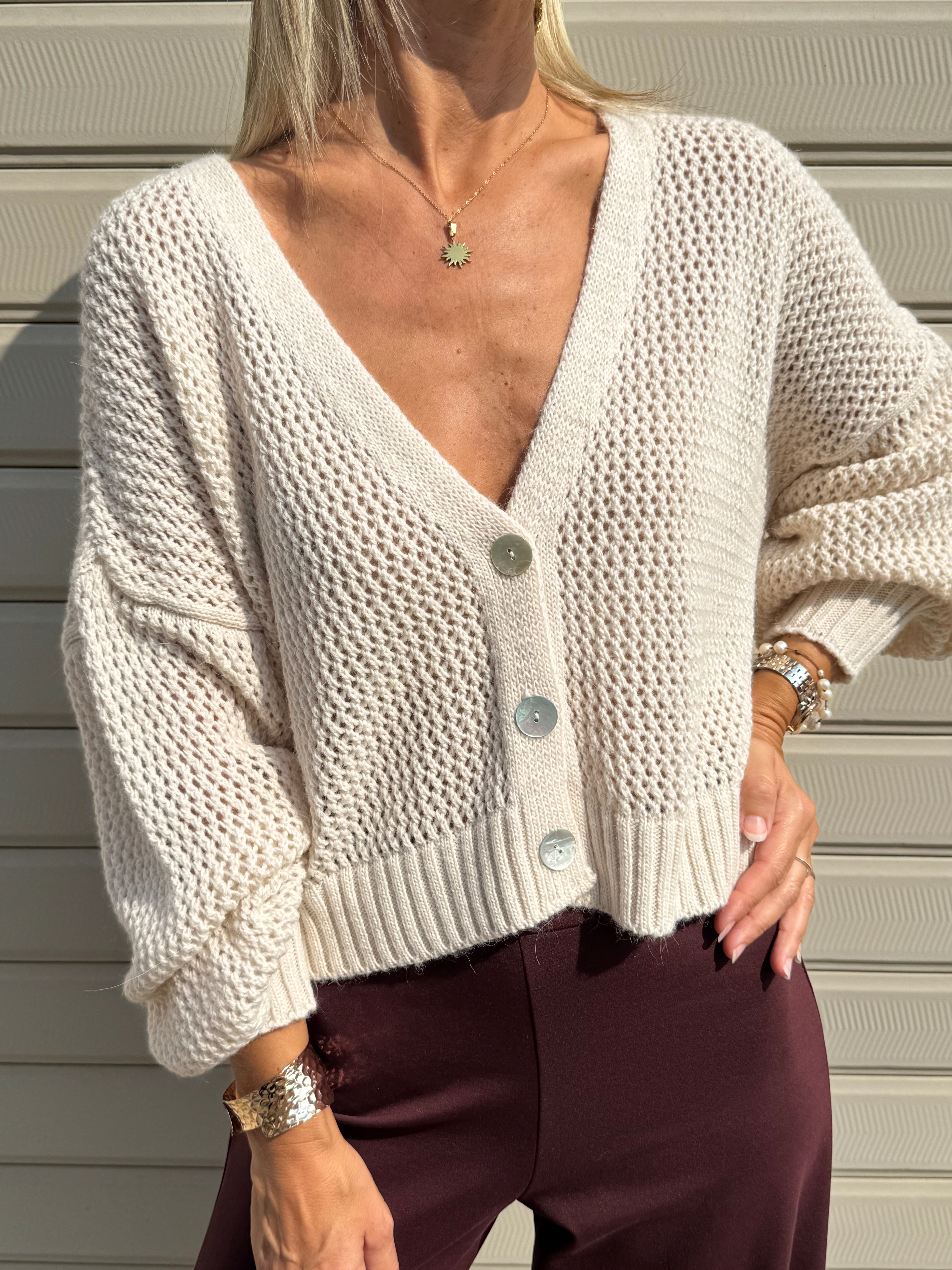 Cardigan over traforato