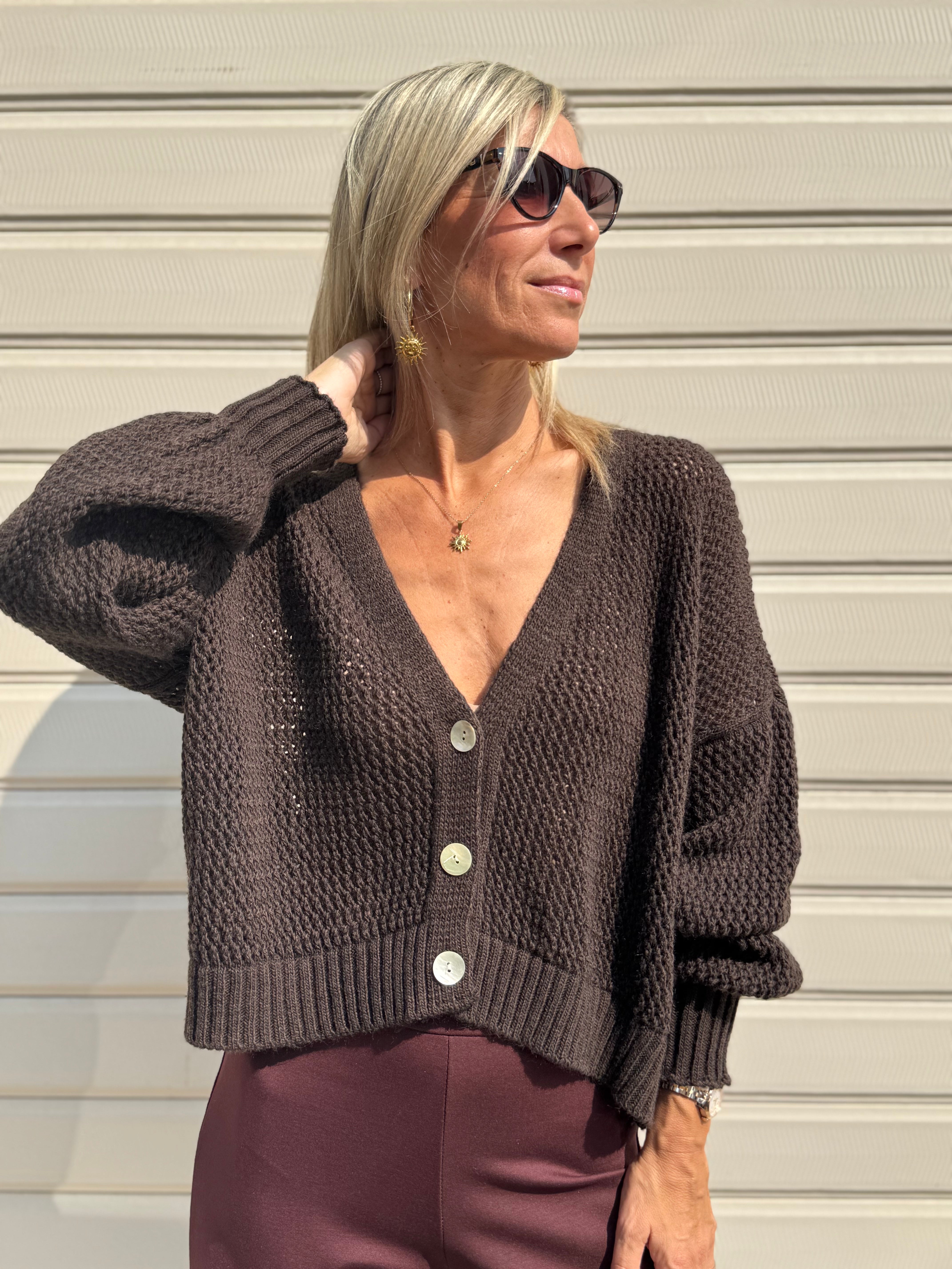 Cardigan over traforato