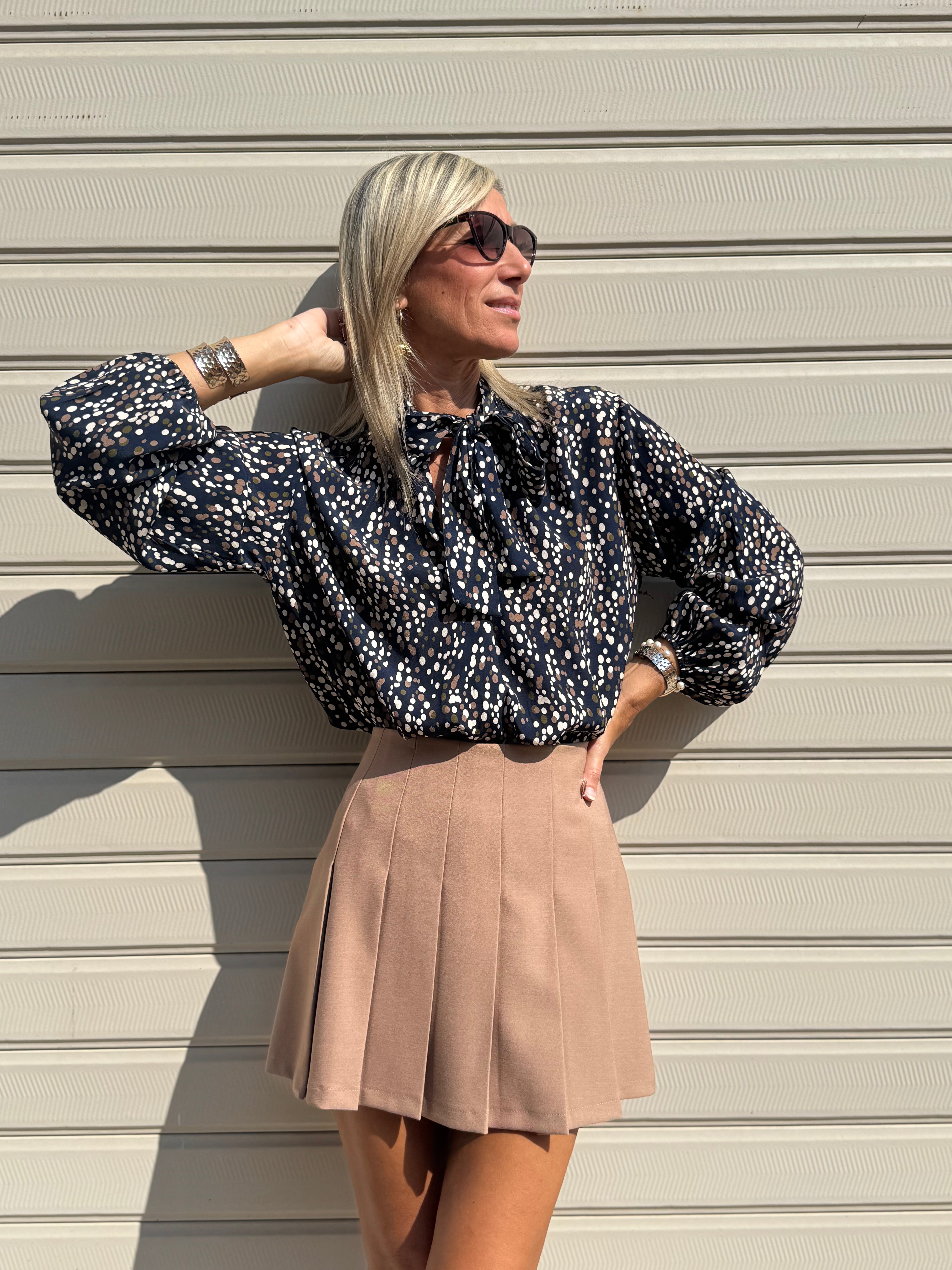 Blusa fiocco macchioline